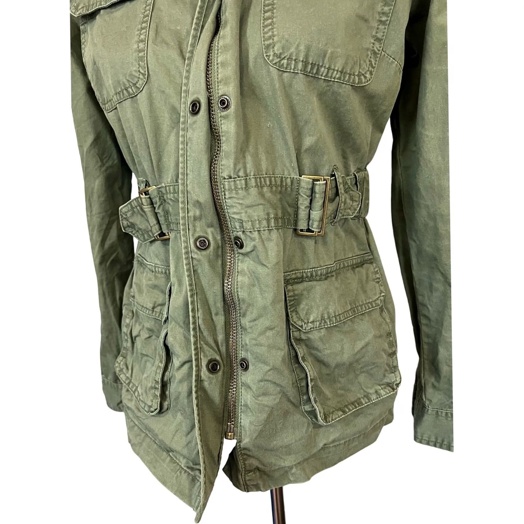 Vintage Bob Timberlake Women’s Field Jacket Green Zip Cotton Roll Tab Sleeves M Jacket Women Green Cotton Zip Snap M Size M / US 6-8 / IT 42-44 - 3 Thumbnail