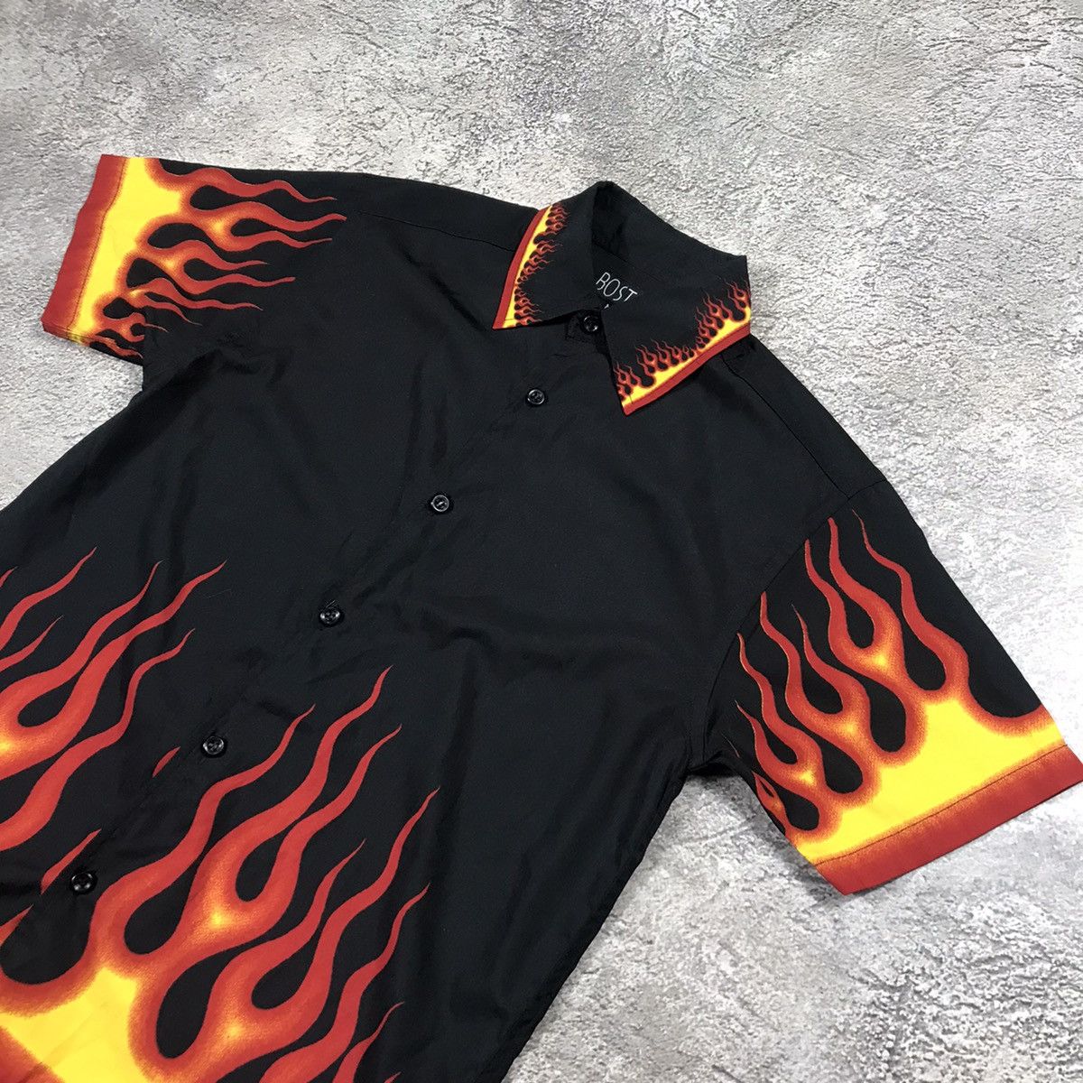 Vintage Vintage 90s Flame Graphic Button Up Shirt Streetwear Boxy XS Size US XS / EU 42 / 0 - 4 Thumbnail