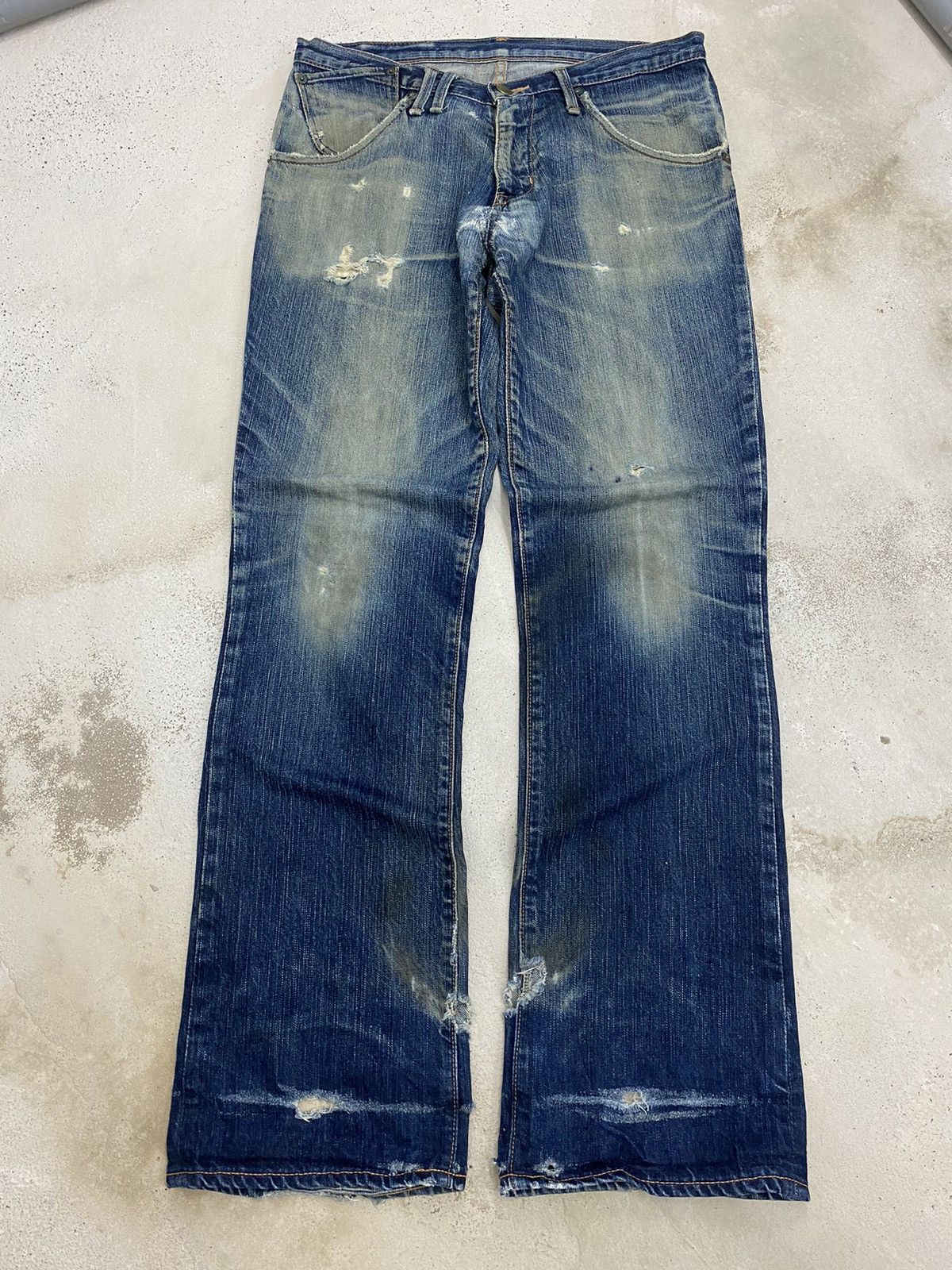 If Six Was Nine Vintage Meple Straight Leg Distressed Worn Look Classic Fade Size US 31 - 1 Thumbnail
