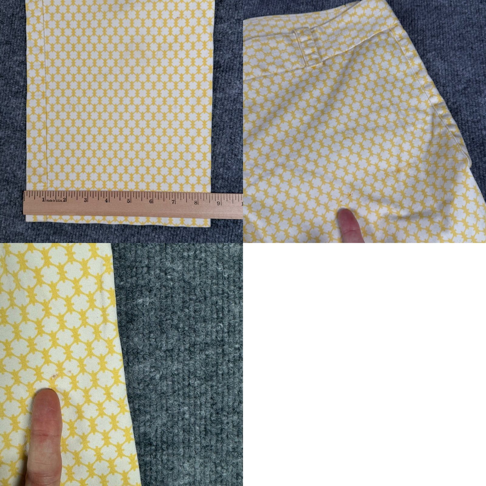 J.Crew J.Crew City Fit Cropped Pants Yellow Patterned Women Size 12 Stretch Twill Geometric Pockets Casual Business Size 34" / US 12 / IT 48 - 8 Thumbnail