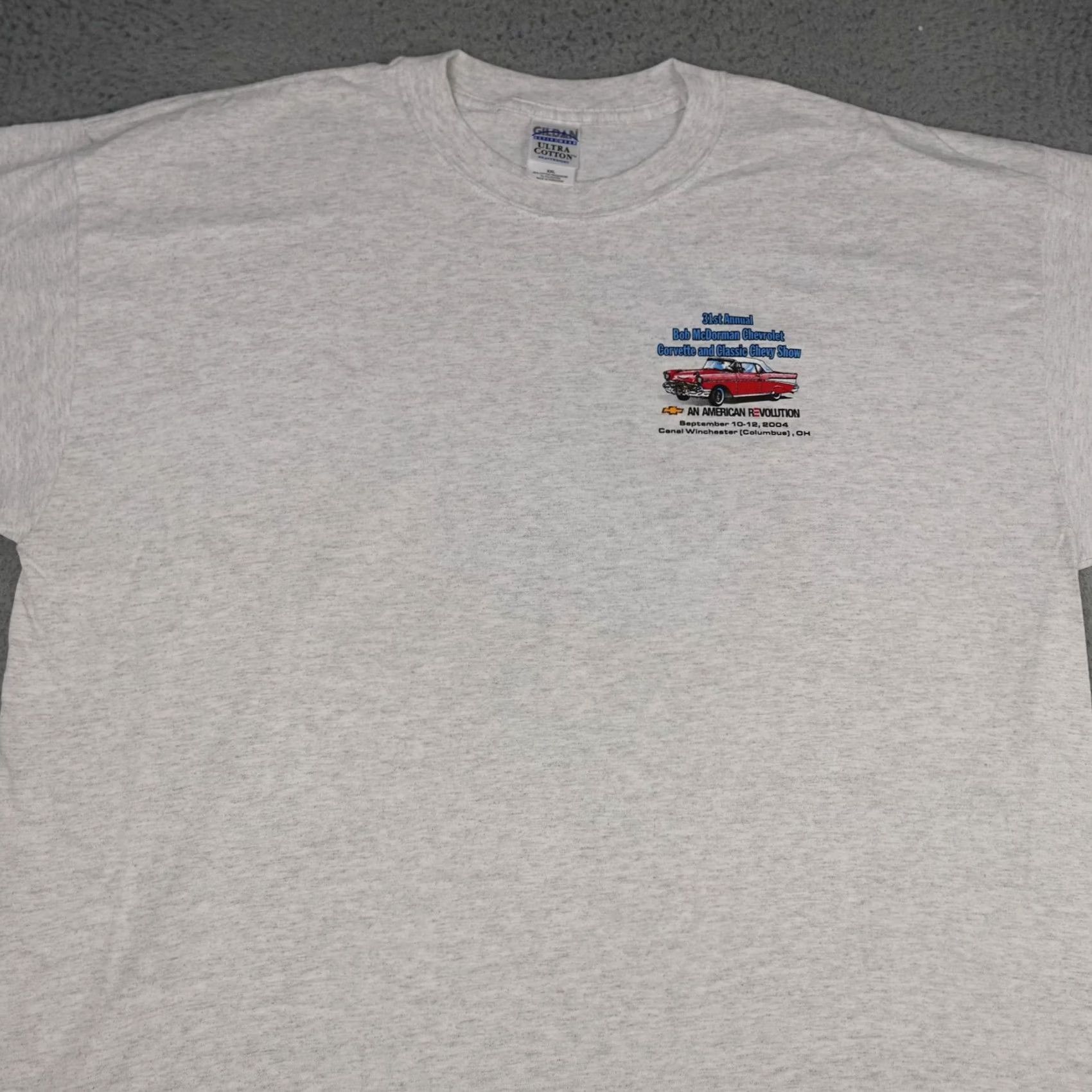 Gildan VINTAGE Chevrolet Corvette Shirt Mens 2XL Gray Graphic Bob McDorman 2004 Show Size US XXL / EU 58 / 5 - 5 Thumbnail
