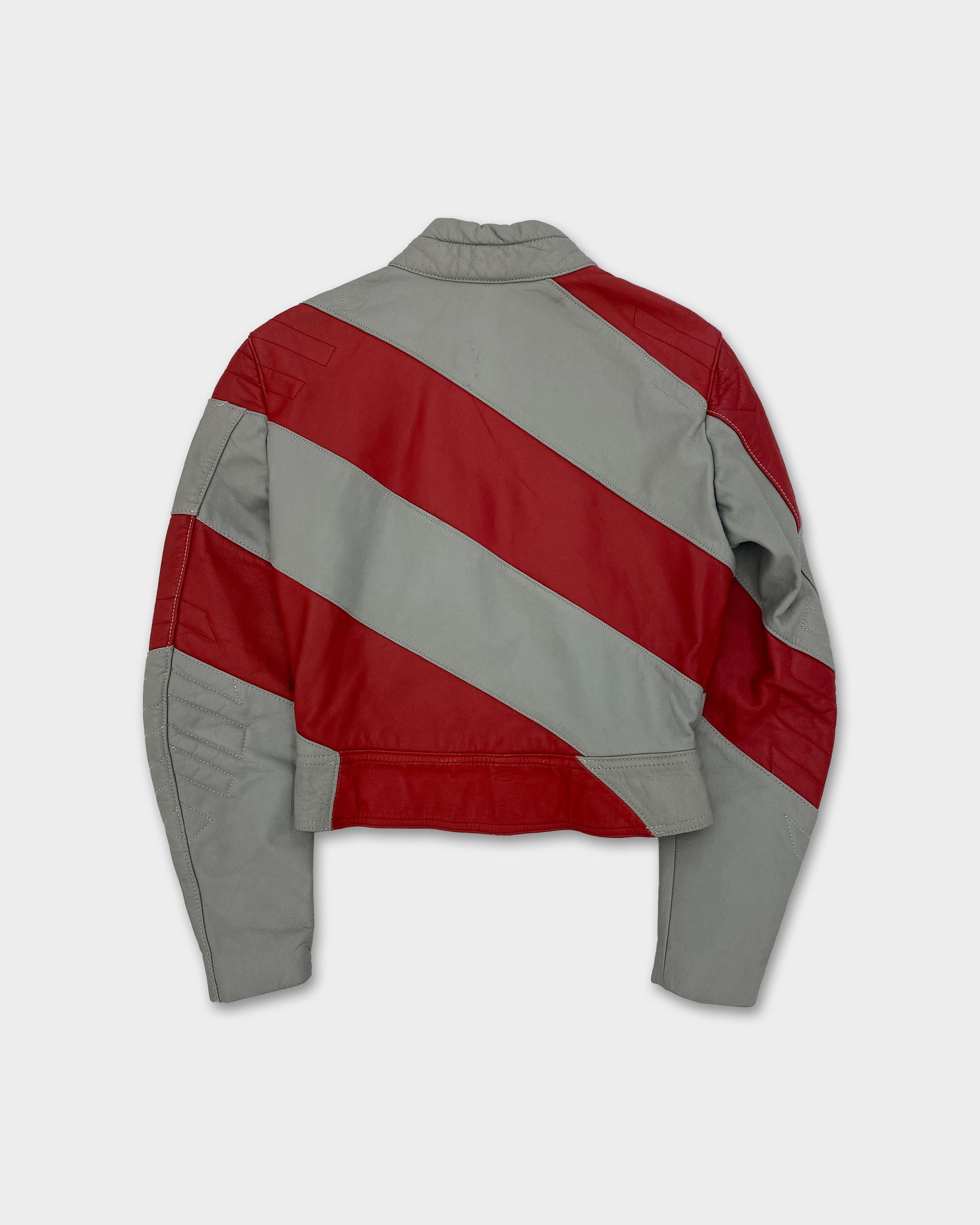 Vintage Harro 1980s Diagonal Striped Leatherjacket Size M / US 6-8 / IT 42-44 - 2 Thumbnail
