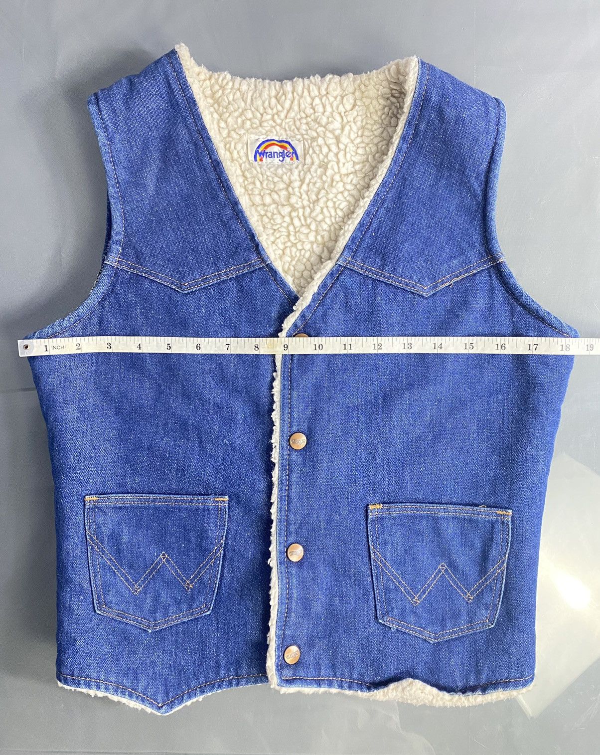 Vintage × Wrangler Western Rainbow Sherpa Riders Vest Size S / US 4 / IT 40 - 14 Thumbnail
