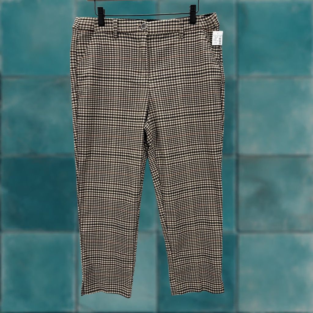 Vintage Maurices Pants Womens Large Brown Plaid Straight Crop Bengaline High Rise Ankle Size 36" / US 14 / IT 50 - 1 Thumbnail