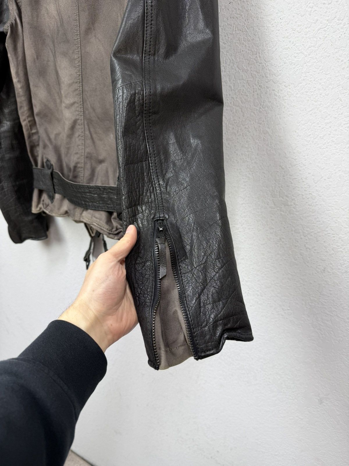 If Six Was Nine Rick Owens Style Bomber Cropped Leather Jacket Distressed Size US L / EU 52-54 / 3 - 7 Thumbnail