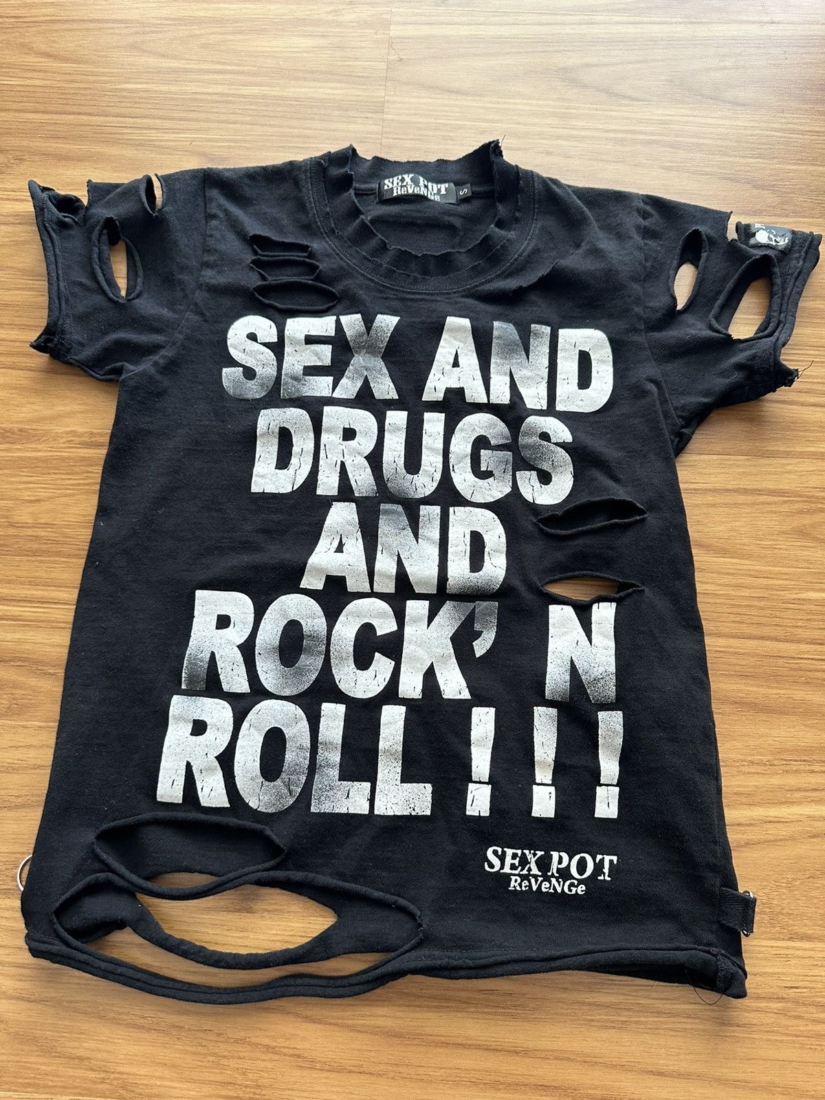 Sex Pot ReVeNGe Sex Pot Revenge “Sex Drug & Rock Roll” Distressed Punk Shirt Size US S / EU 44-46 / 1 - 4 Thumbnail