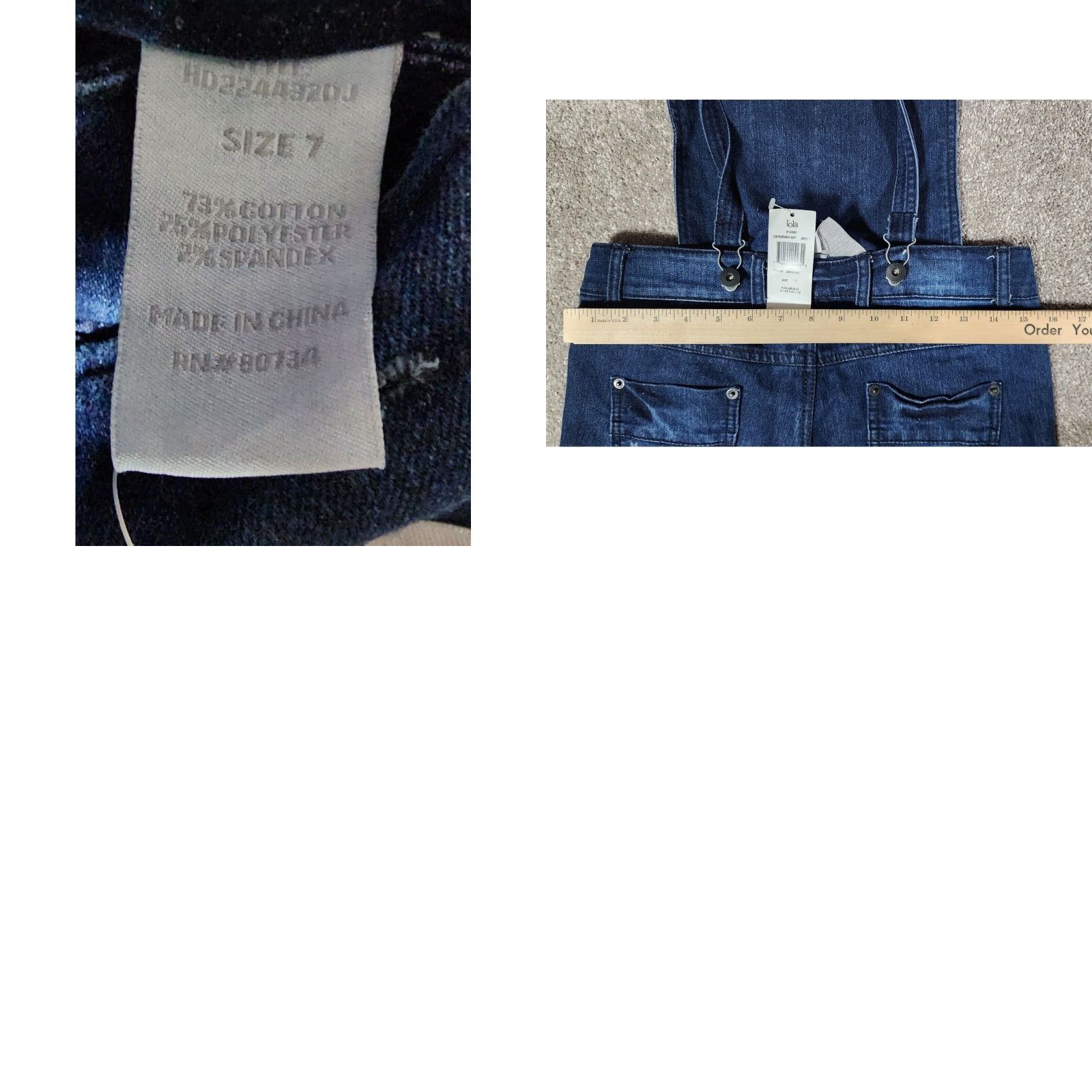 Denime VINTAGE 90s Y2K Denim Overalls Flare Leg Hippie Groovy Can Convert to Jeans Juniors 7 Blue Denim Cotton Blend Pockets Stretch Women Size 28" / US 6 / IT 42 - 8 Thumbnail