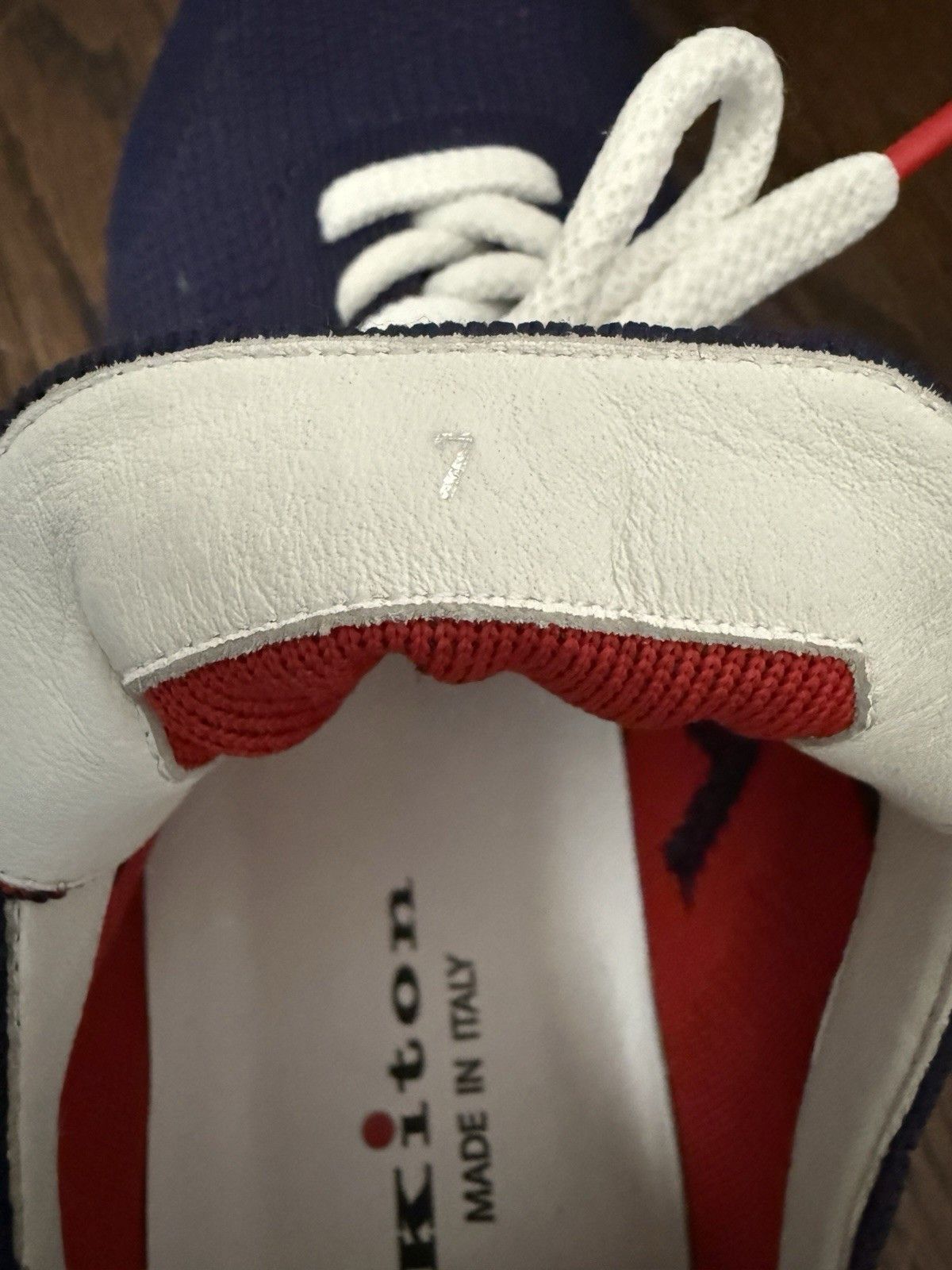 Kiton Knit Sneakers With Logo Blue Red Size 7 EU Size 8 US Size US 8 / EU 41 - 8 Thumbnail
