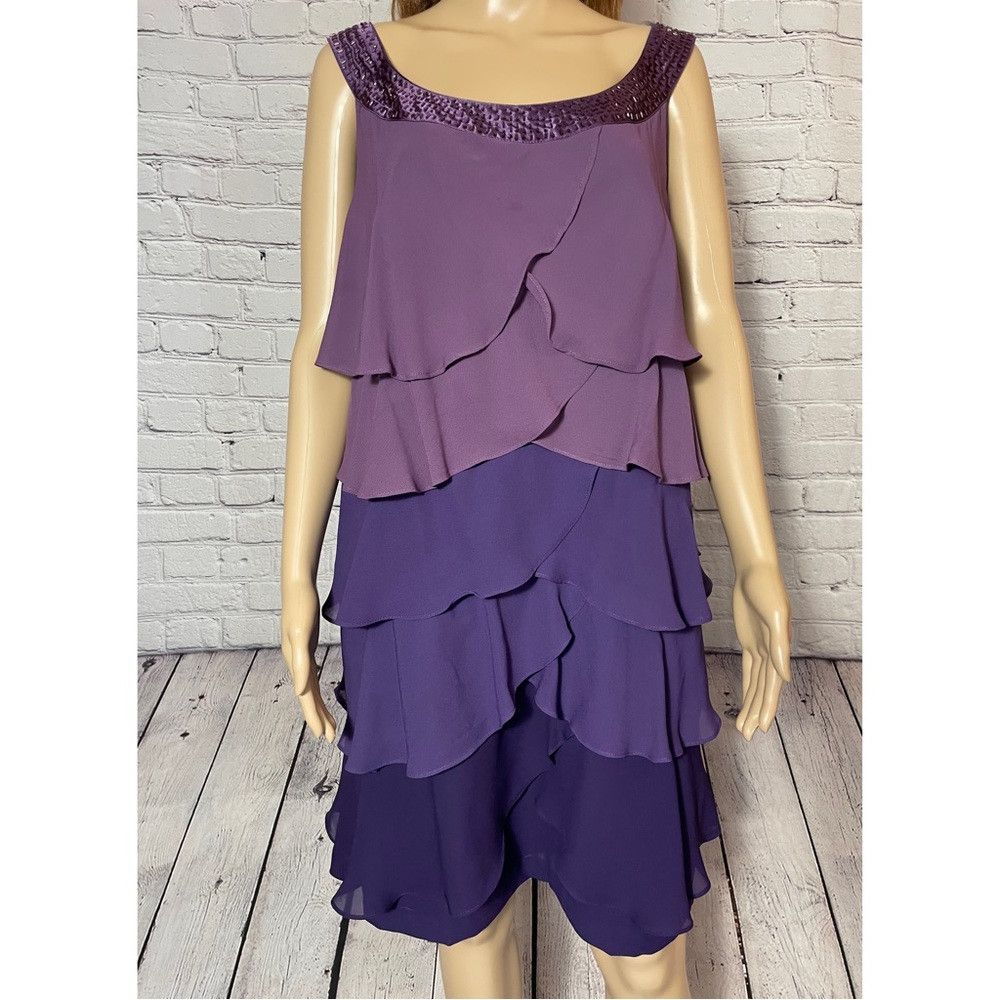 Other Fashion Bug Layered 50 Shades Of Purple Sleeveless Dress Si Size XXL / US 16-18 / IT 52-54 - 2 Thumbnail