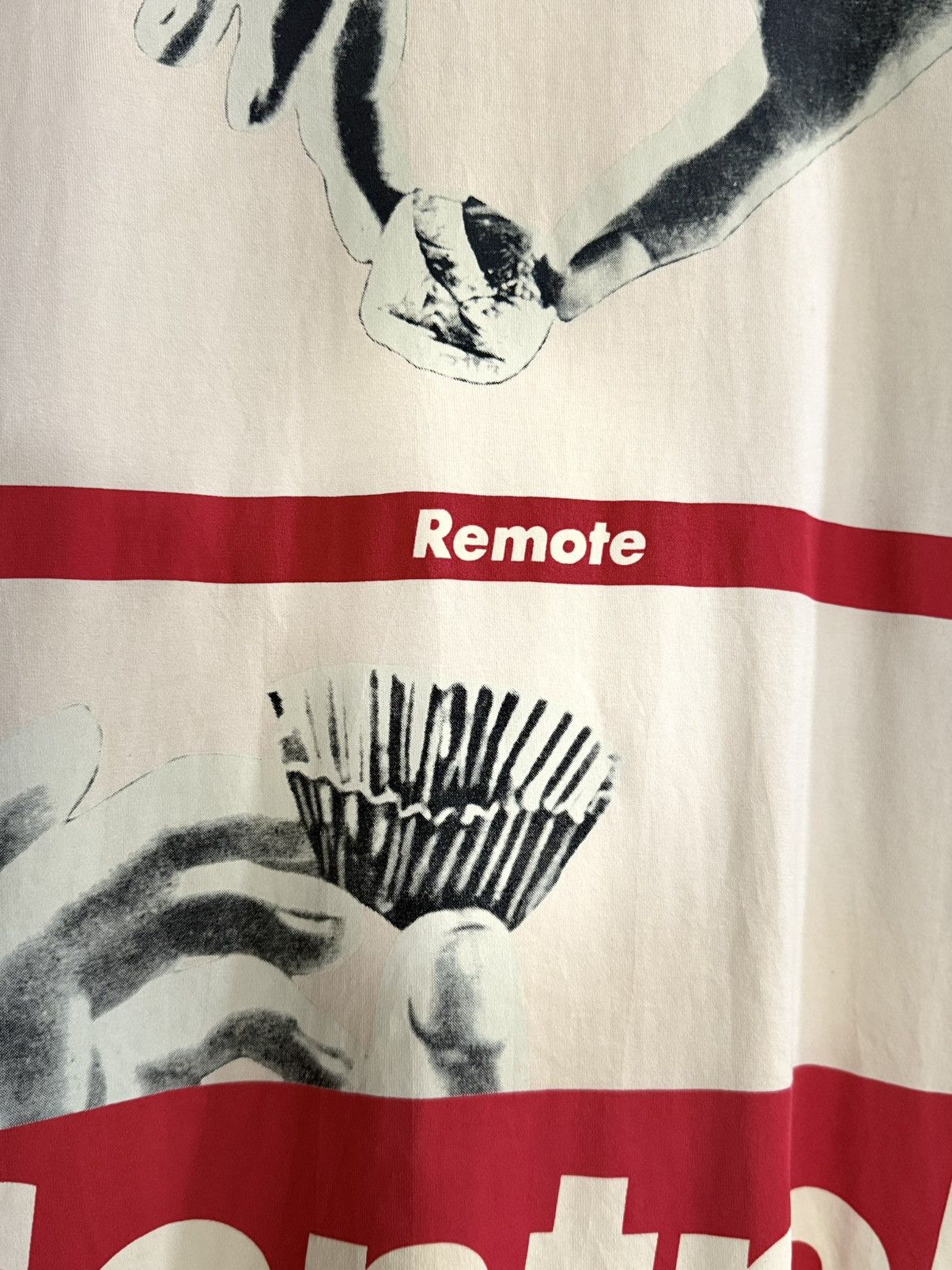 Barbara Kruger Vintage Barbara Kruger Remote Control Faded Cream Tee Size US M / EU 48-50 / 2 - 4 Thumbnail