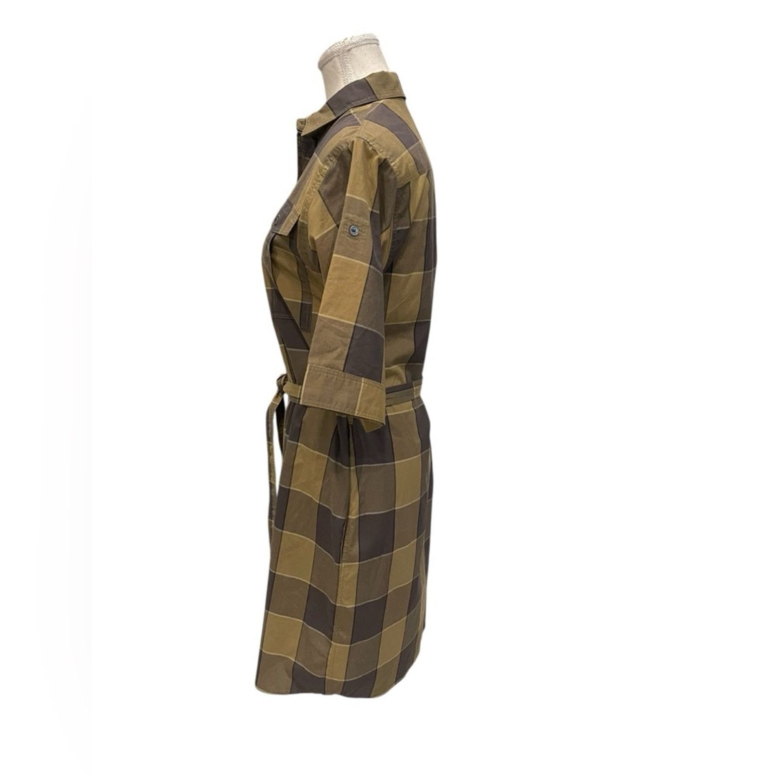 Burberry Burberry Brit Plaid Botton Down Short Sleeve PDress Sz:8 Size M / US 6-8 / IT 42-44 - 5 Thumbnail