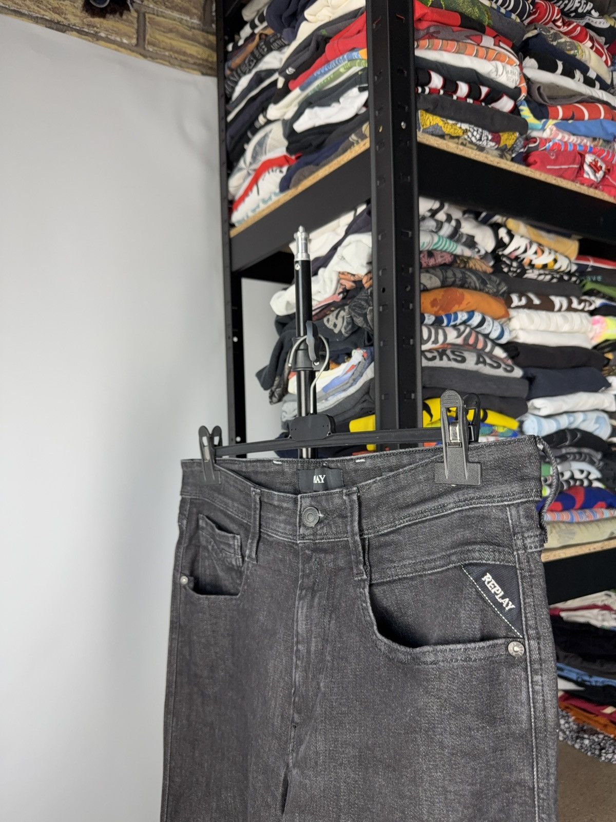 Replay Luxury 00s Replay Black Denim pants Jeans W34 Vintage Italy Size US 34 / EU 50 - 3 Thumbnail