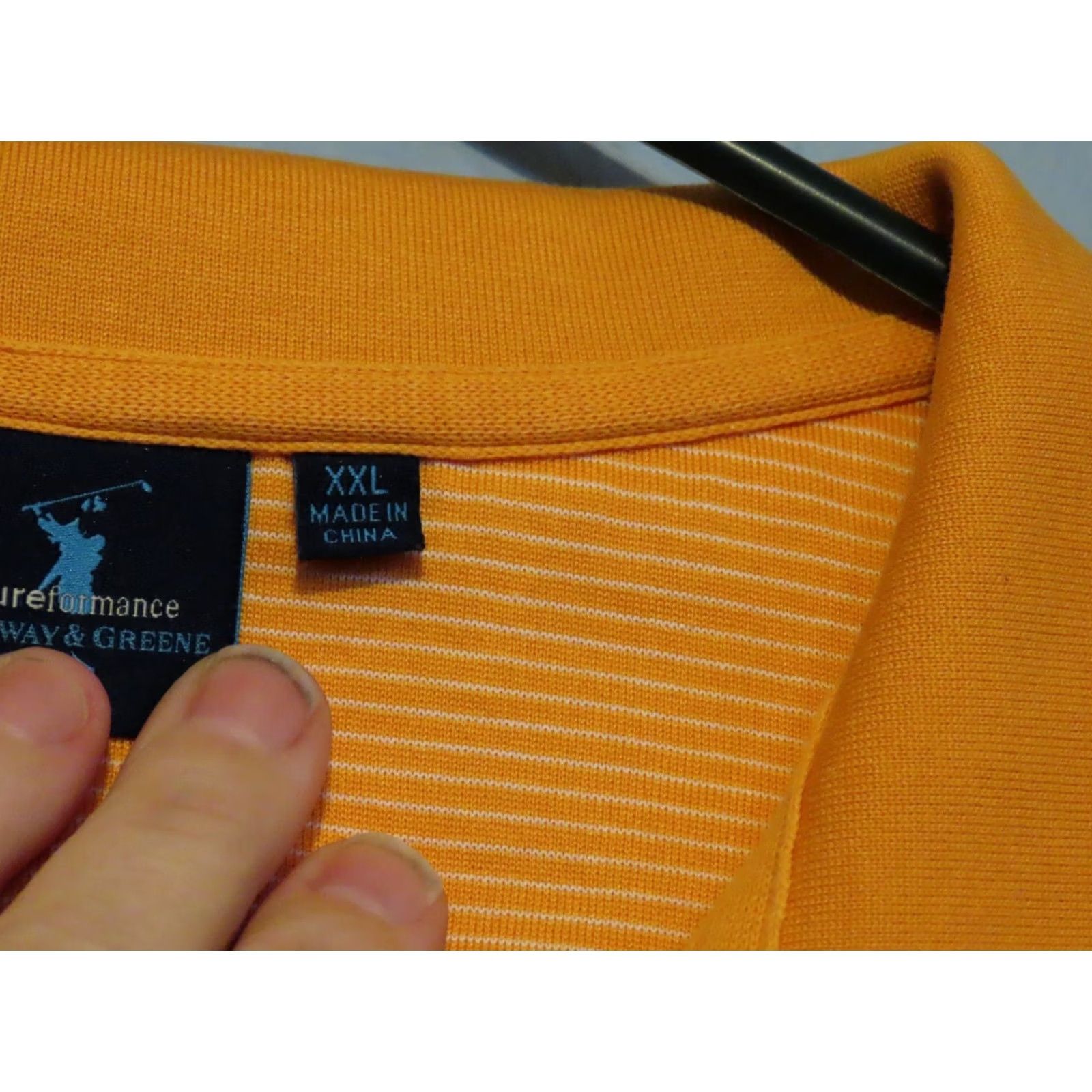 Vintage Fairway & Greene Shirt Mens 2XL Polo Orange Star Hills Golf Club Golf Shirt Polo Mens 2XL Orange Stars Breabable Easy Care Size US XXL / EU 58 / 5 - 4 Thumbnail