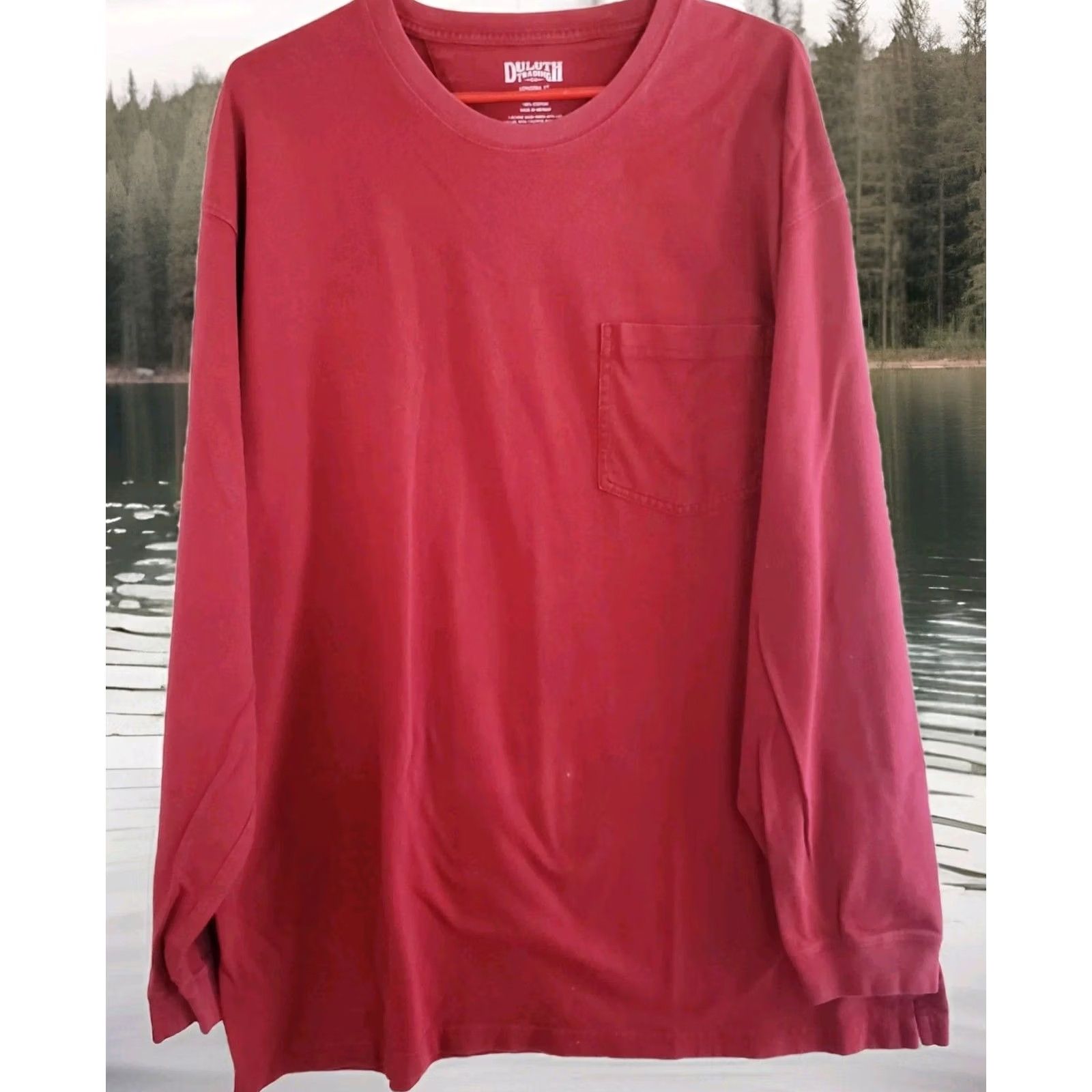Vintage Duluth Tee Mens XL Red Longtail Men Cotton Crew Long Sleeve Relaxed Size US XL / EU 56 / 4 - 2 Thumbnail