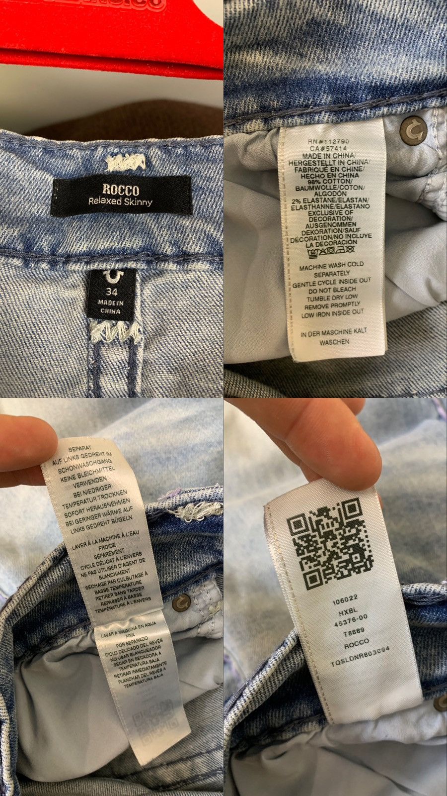 True Religion Rocco Relaxed Skinny Distressed Denim Jeans