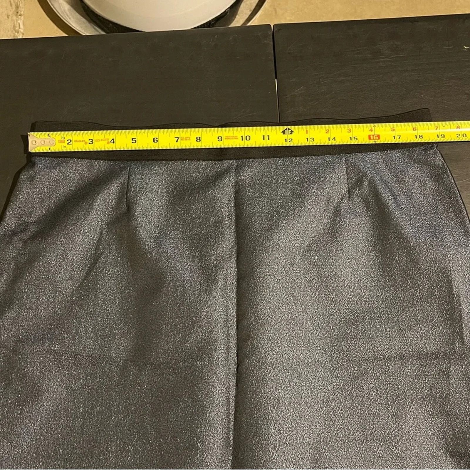 Loft Ann Taylor LOFT Short Skirt Blue Metallic Shimmery Size 16 Size 38" / US 16 / IT 52 - 8 Thumbnail
