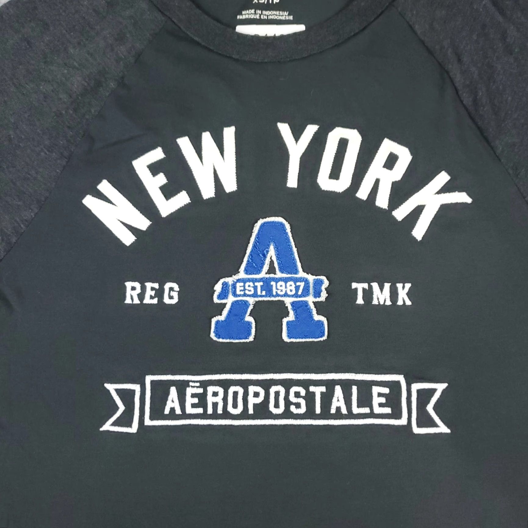 Vintage Aéropostale Shirt Mens XS Gray Short Sleeve Crew Neck Cotton Blend Logo Size US XS / EU 42 / 0 - 2 Thumbnail