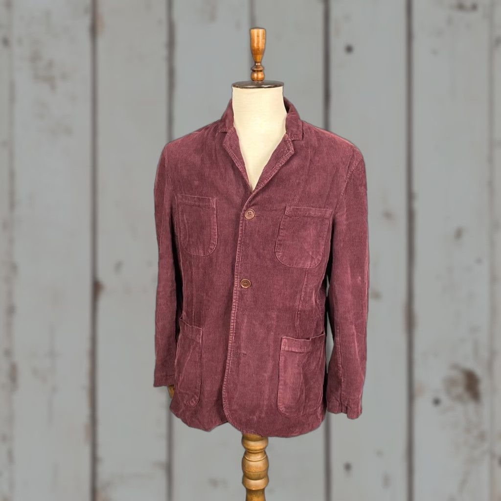 Universal Works Universal Works Blazer Coat Burgundy Corduroy Long Sleeve Jacket Mens Regular Sized Blazer Size US M / EU 48-50 / 2 - 1 Thumbnail
