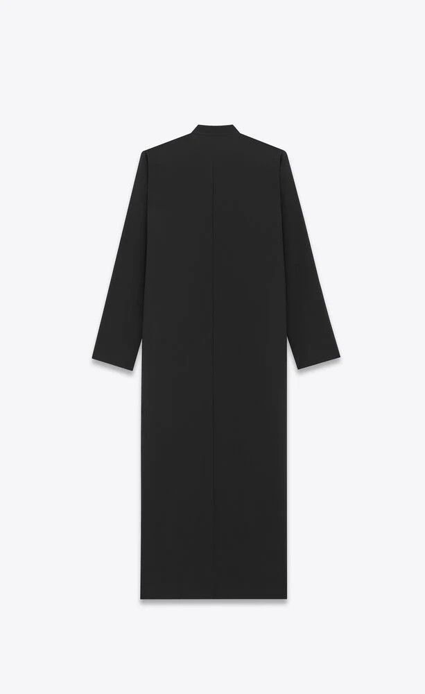 Saint Laurent Paris o1s1wg111224 Kaftan In Wool And Mohair Coat in Black Size US XL / EU 56 / 4 - 2 Thumbnail