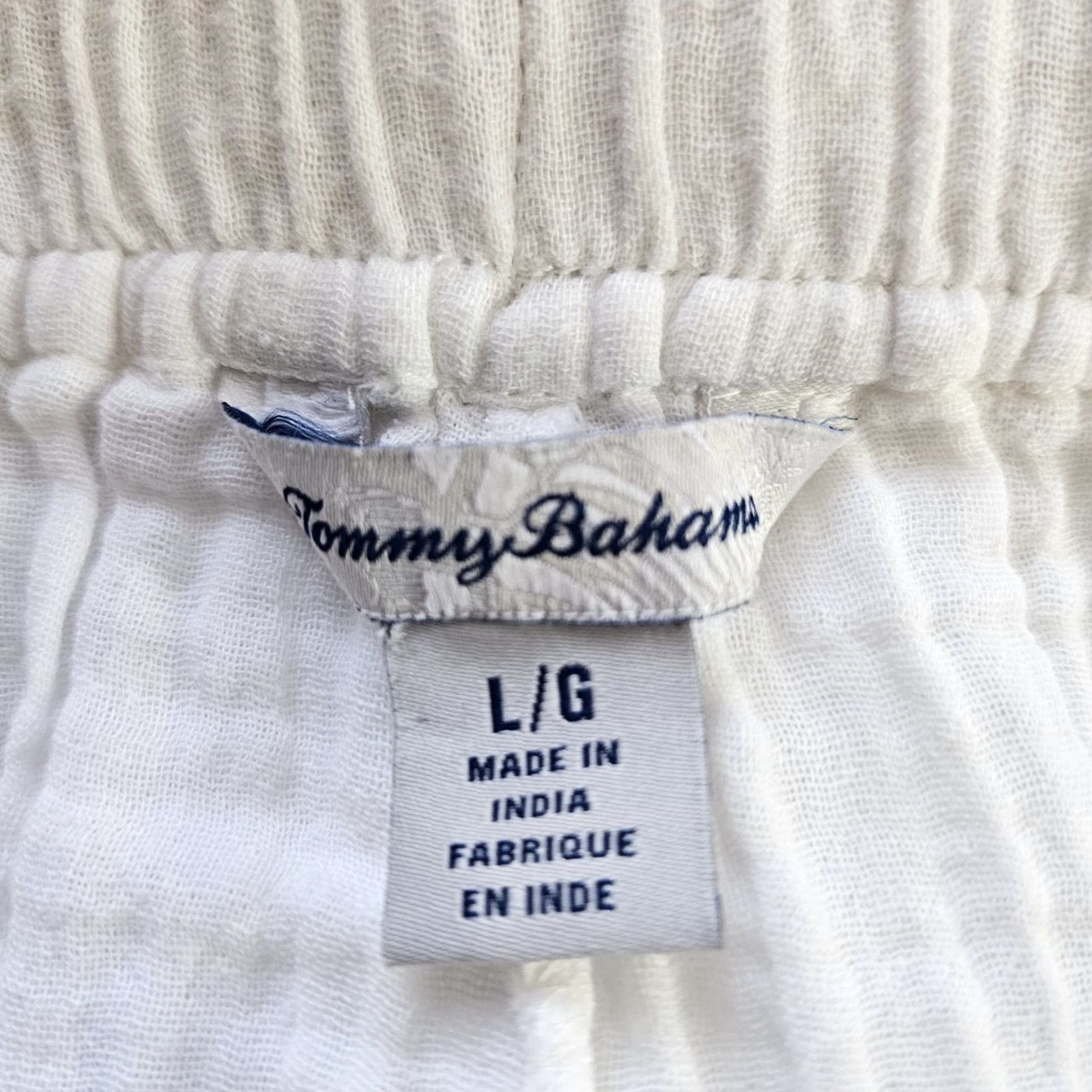 Tommy Bahama Tommy Bahama Womens Cropped Gauze Pants Sz Large White High Rise Drawstring Pants Womens Large White Cropped Gauze Drawstring Casual Summer 90s? Size 36" / US 14 / IT 50 - 7 Thumbnail