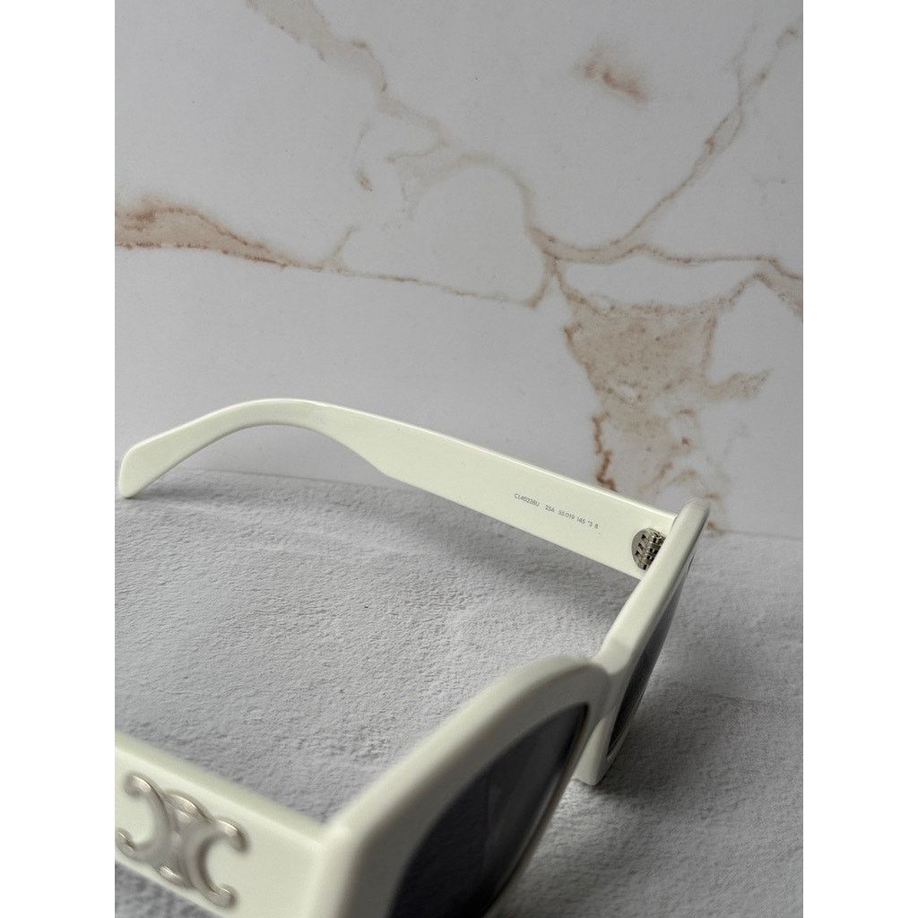 Celine NEW Celine CL40238U White Cat Eye Triomphe Sunglasses Size ONE SIZE - 6 Thumbnail