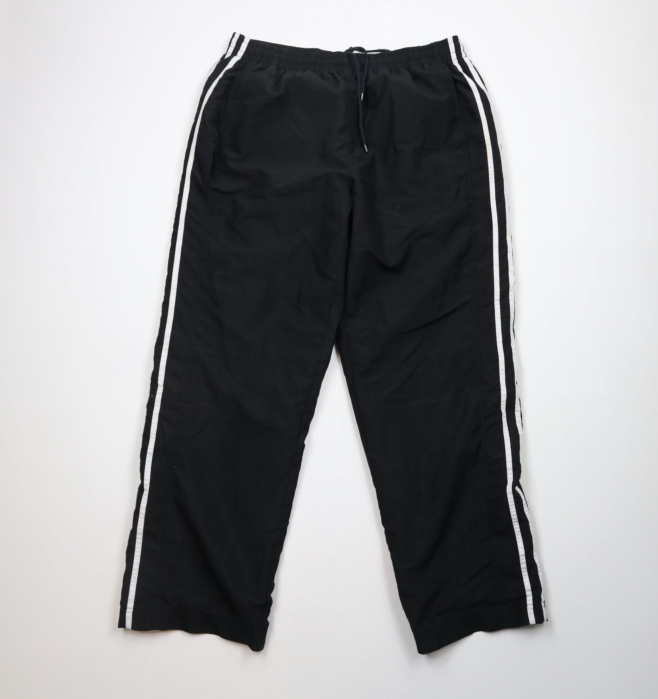 Vintage Vintage 90s Streetwear Striped Lined Wide Leg Pants Black Size US 36 / EU 52 - 1 Thumbnail