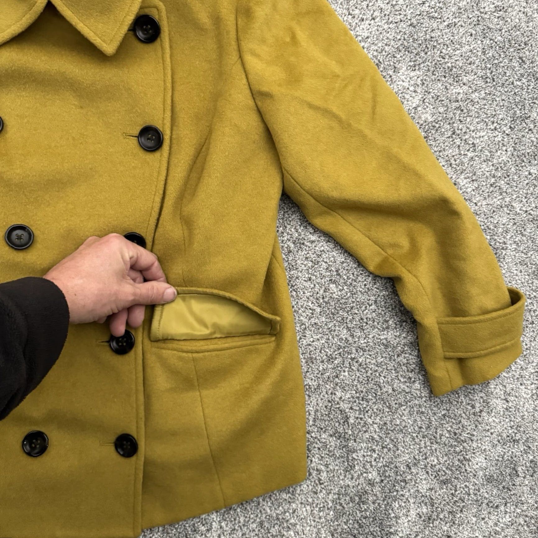 Coldwater Creek Coldwater Creek Wool Blend Winter Coat Womens XL 16 Double Breasted Pea Green Size XL / US 12-14 / IT 48-50 - 3 Thumbnail