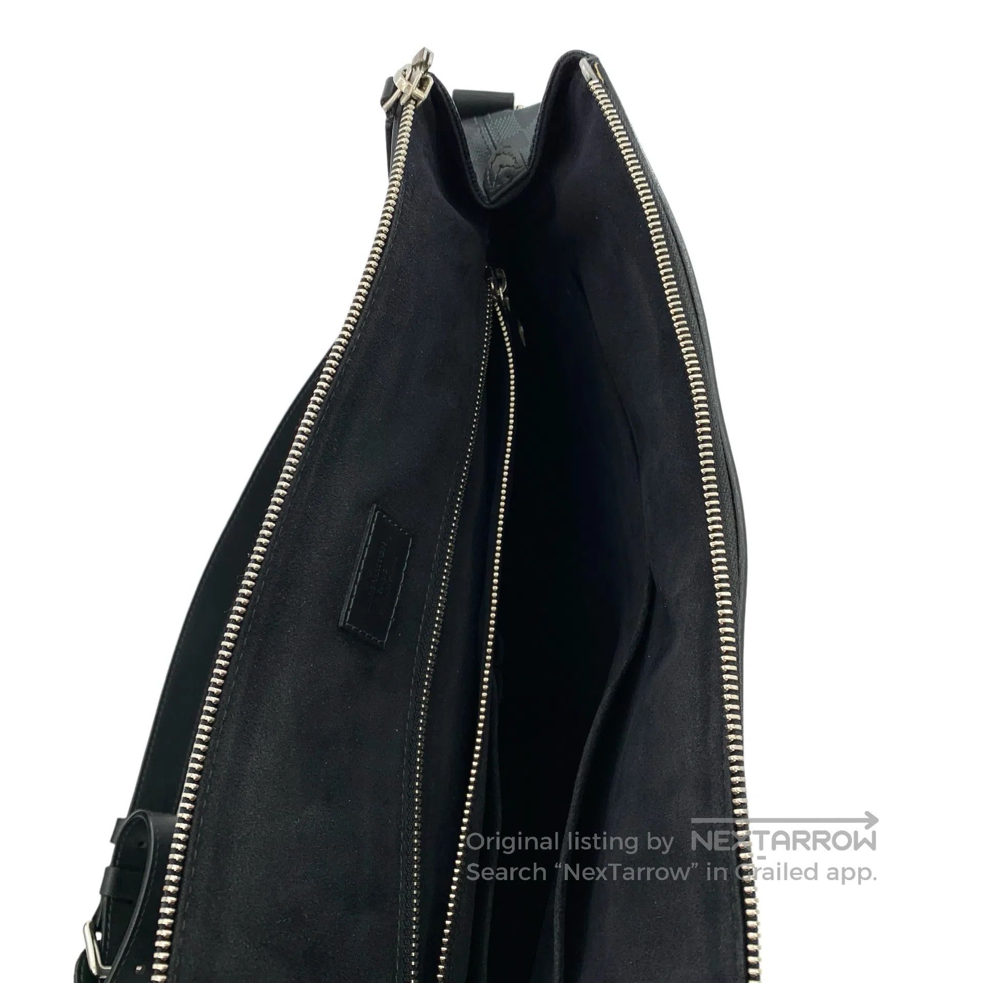 Louis Vuitton Louis Vuitton Dark blue checkered document bag single shou Size ONE SIZE - 6 Thumbnail