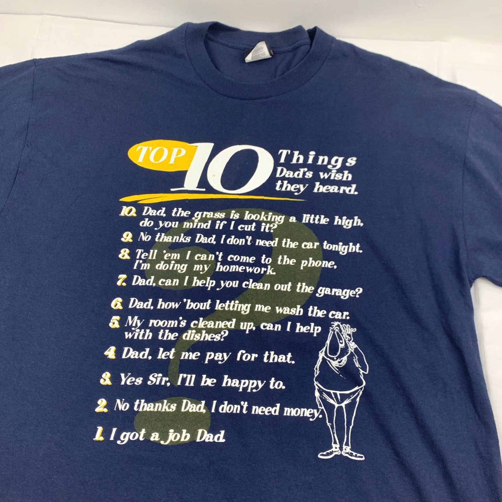 Vintage VINTAGE Dad T Shirt Adult XL Blue Top 10 Things Dads Want To Hear Graphic Tee Mens XL Blue 90s Y2K Size US XL / EU 56 / 4 - 2 Thumbnail