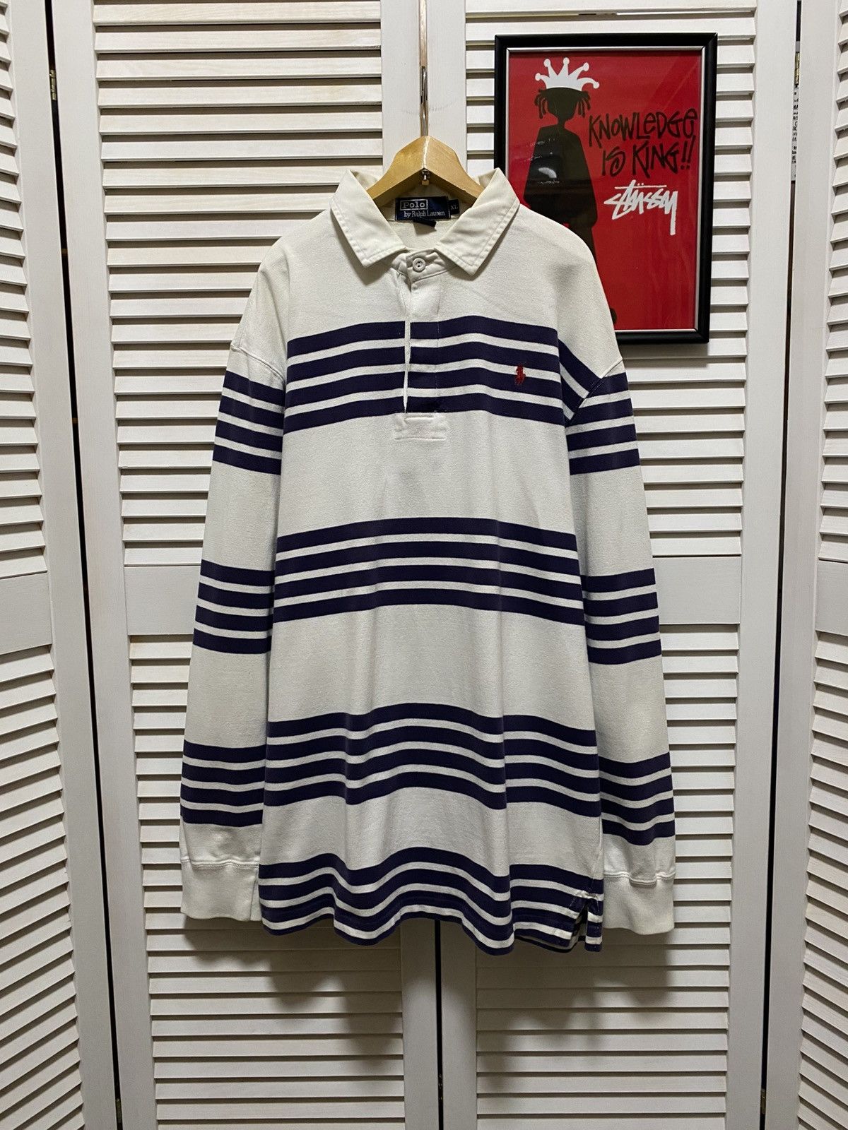 Polo Ralph Lauren Vintage Polo Ralph Lauren Rugby Long Sleeve Striped Pony OG Size US XL / EU 56 / 4 - 1 Thumbnail