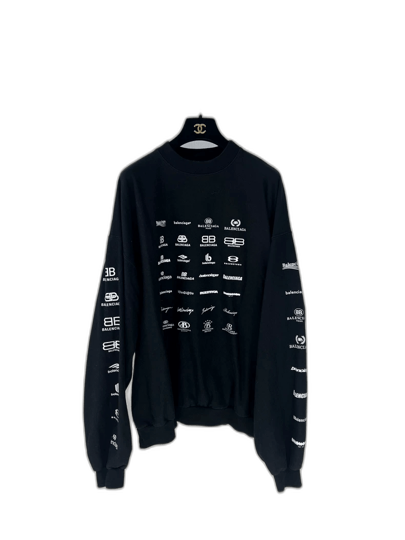 Balenciaga balenciaga black logo sweatshirt size L Size US L / EU 52-54 / 3 - 1 Thumbnail