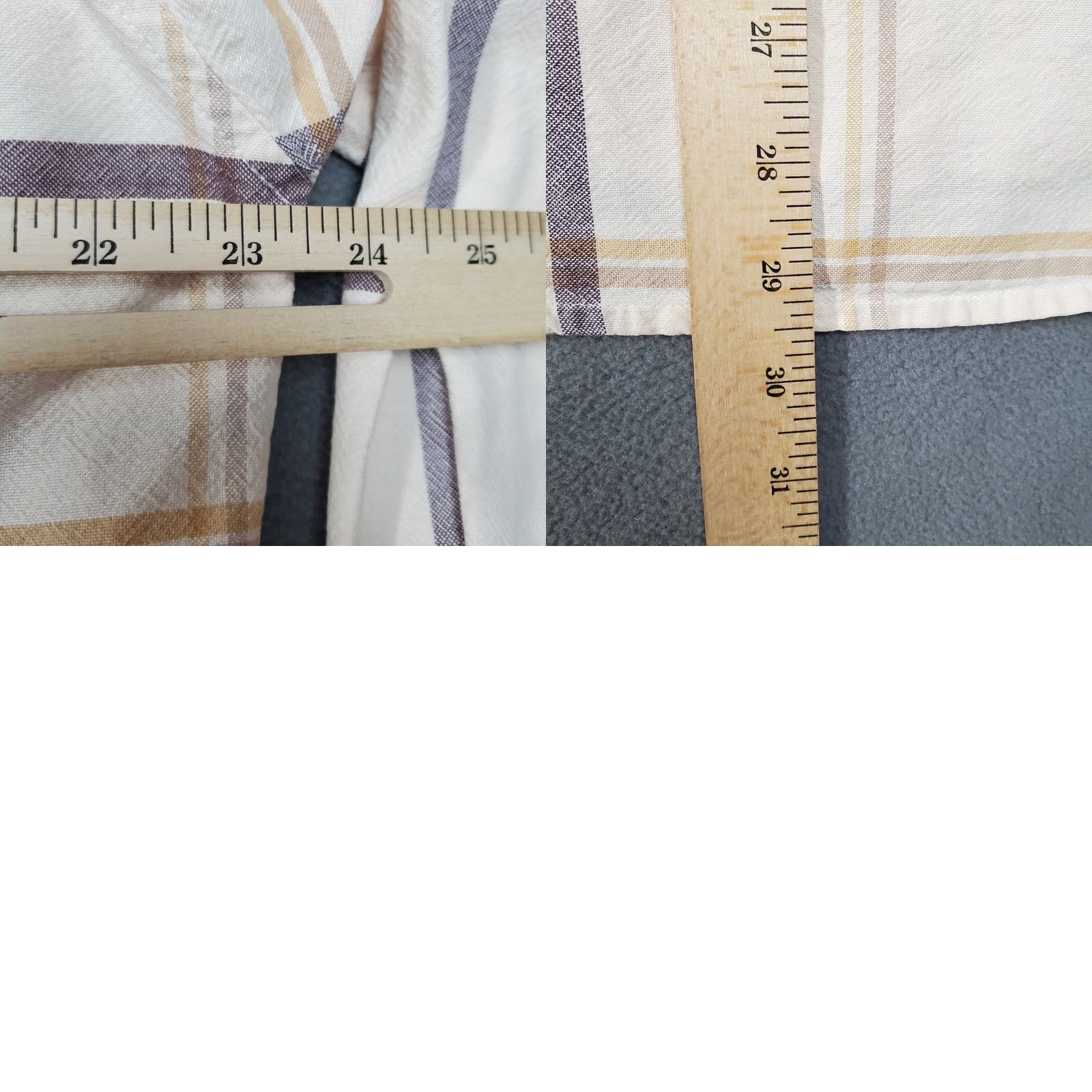 Sperry Sperry Top-Sider Shirt Womens Large Ivory Plaid Cotton Long Sleeve Button Up Shirt Size L / US 10 / IT 46 - 8 Thumbnail