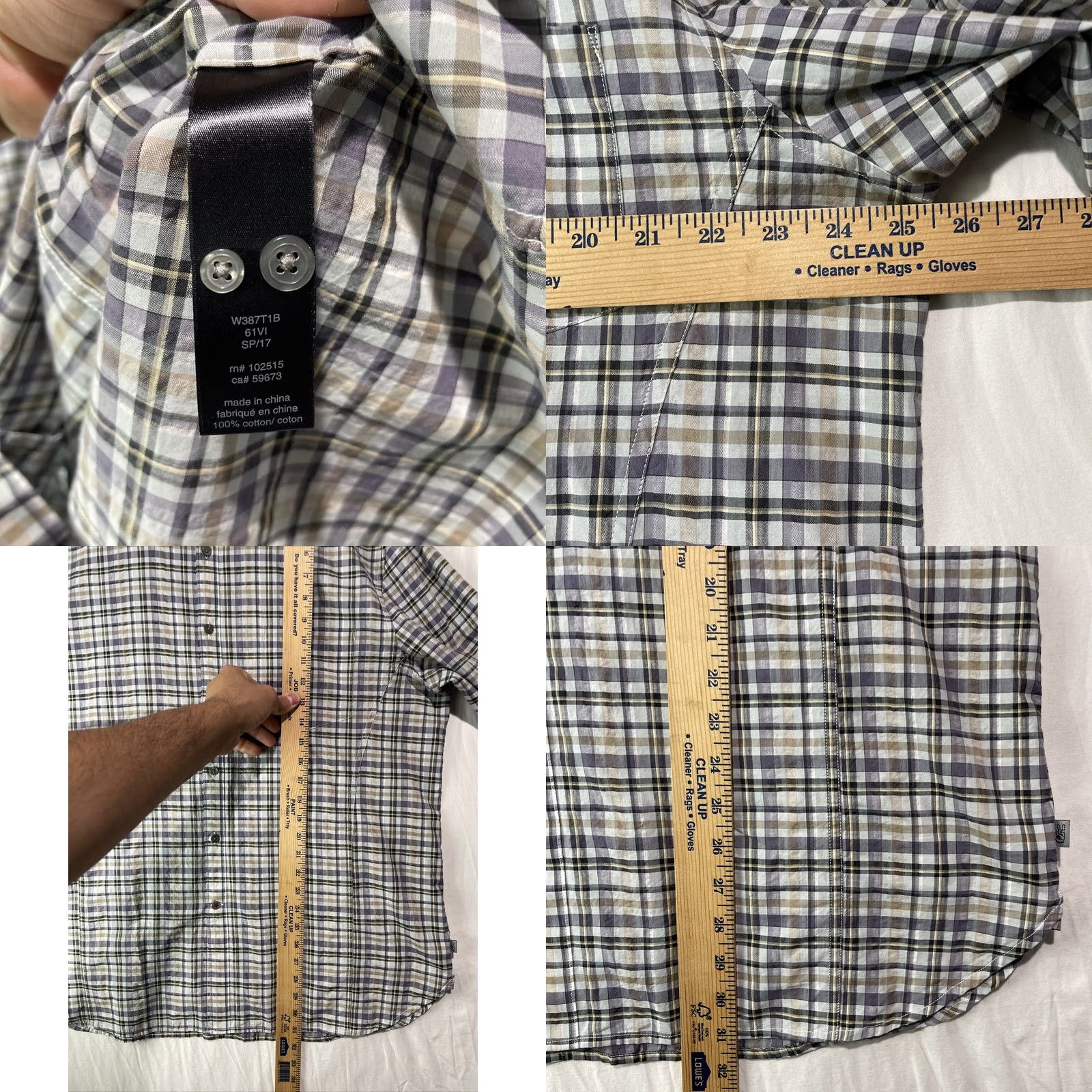 John Varvatos John Varvatos Shirt Mens 2XL XXL Purple Button Down Checked Long Sleeve Pocket Size US XXL / EU 58 / 5 - 8 Thumbnail