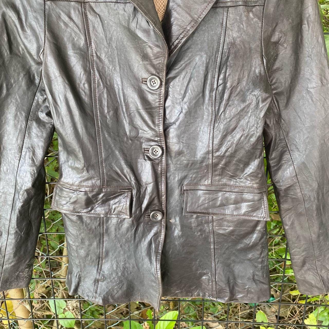 Leather × Vintage Vtg Indiv Leather Coat Jacket Size S / US 4 / IT 40 - 3 Thumbnail