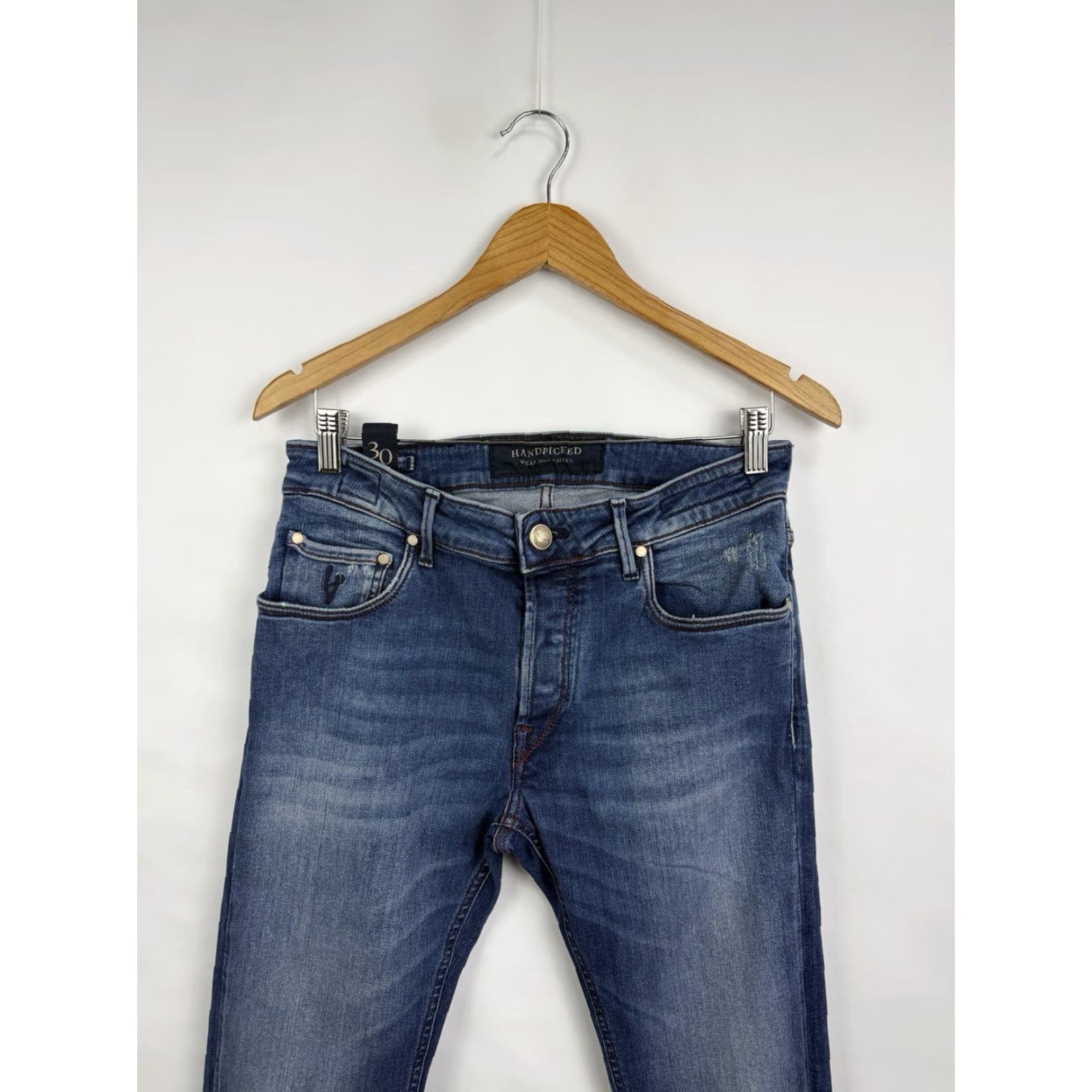 Vintage Handpicked Luxury Jeans Made in Italy Slim Fit Size 30 Jeans Mens Slim 30 Blue 32.68 Inseam Size US 30 / EU 46 - 4 Thumbnail