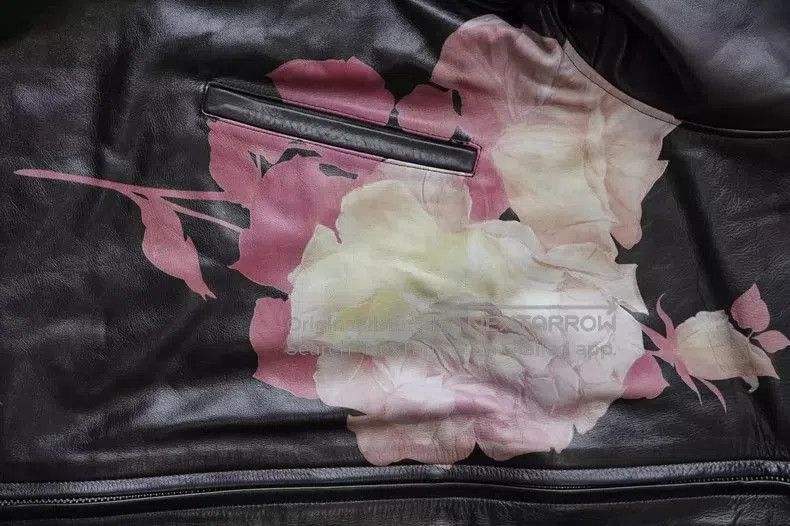Yohji Yamamoto Yohji Yamamoto Leather Jacket with Floral Design. Size US L / EU 52-54 / 3 - 2 Thumbnail
