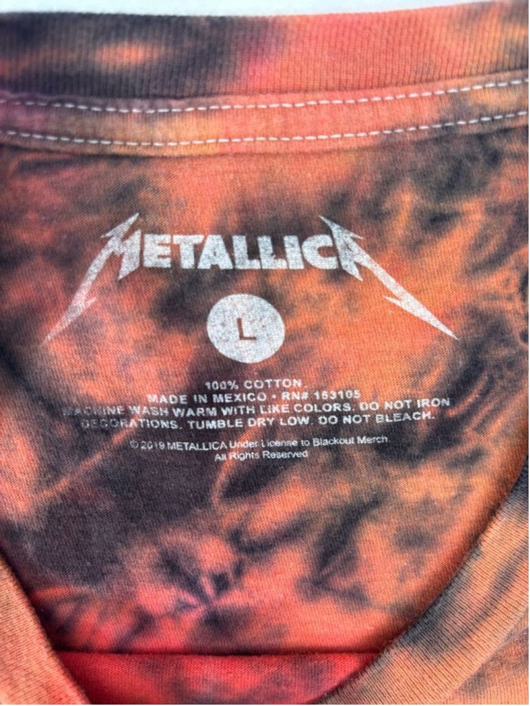 Metallica Men's Metallica T-Shirt Size L Red Black Tie Dye Size US L / EU 52-54 / 3 - 7 Thumbnail