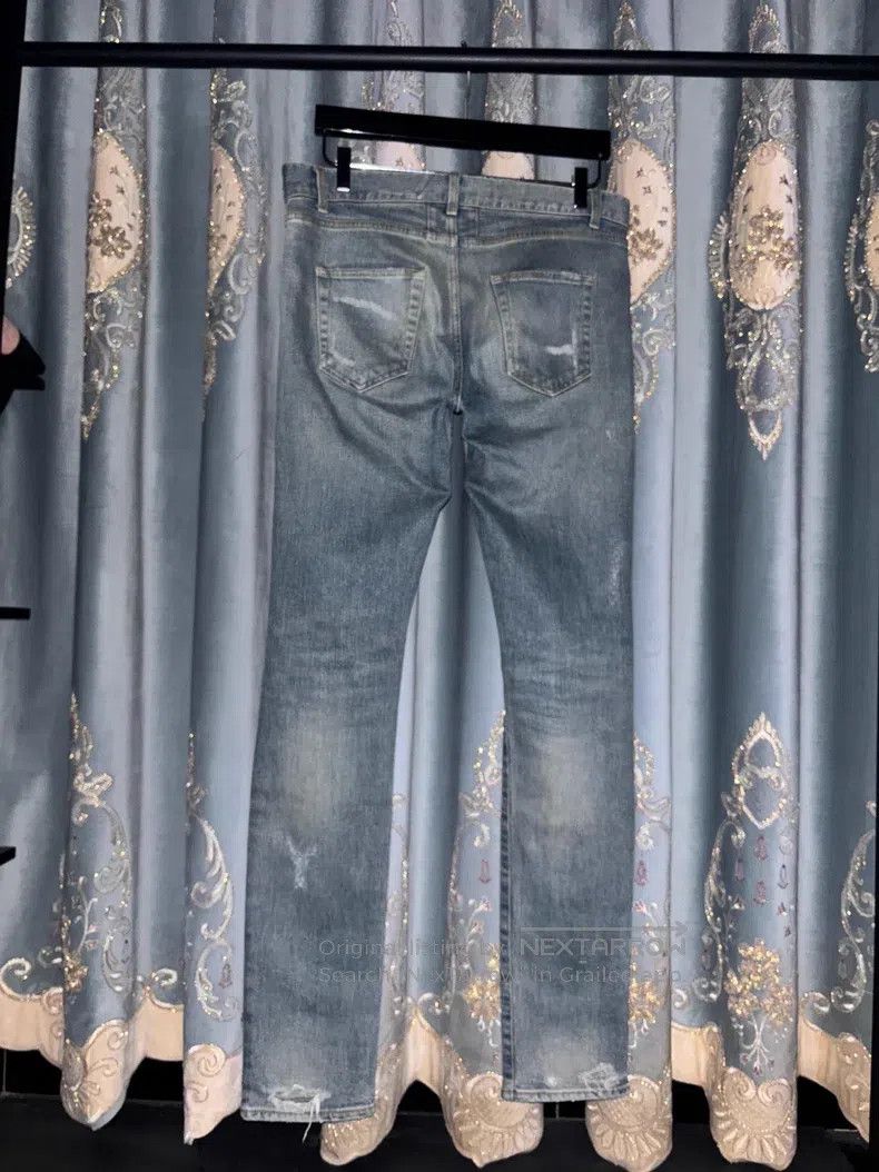 Saint Laurent Paris Saint Laurent Paris Cat Scratch Washed Light Blue Destroye Size US 31 - 2 Thumbnail