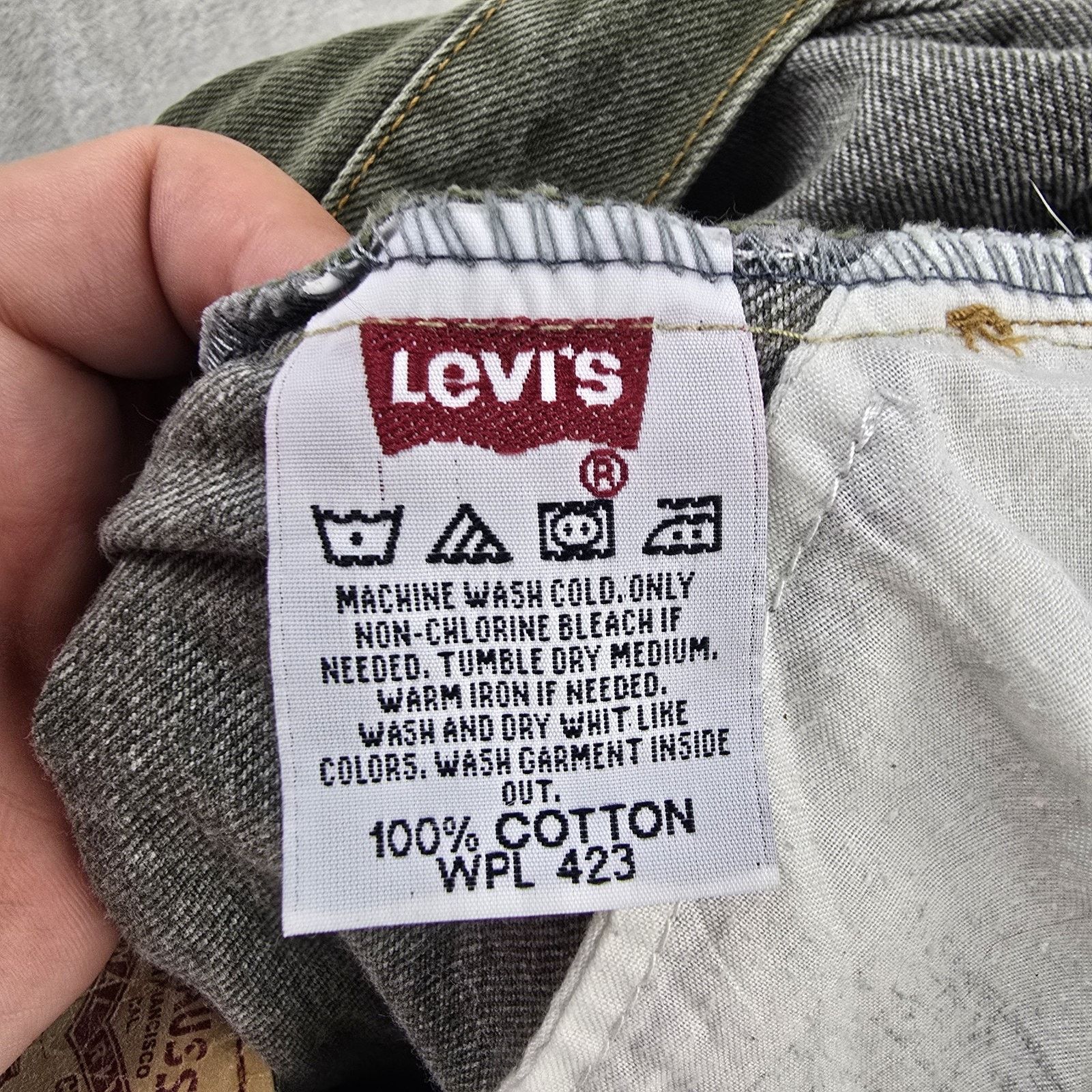 Levi's Vtg Levis 501 Jeans Mens 36x30 (Fits 34x28) Green Y2K USA Size US 34 / EU 50 - 5 Thumbnail
