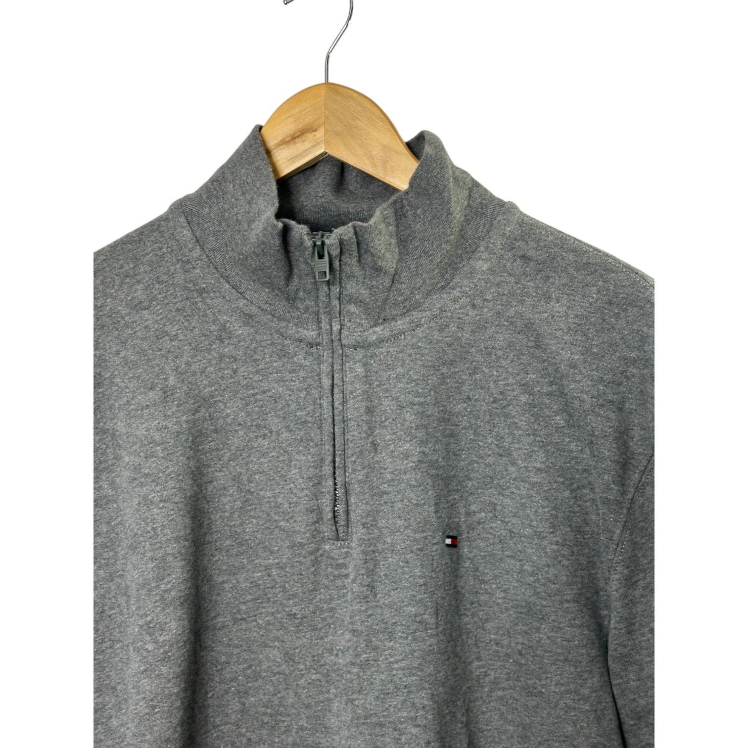 Tommy Hilfiger Tommy Hilfiger Gray 1/4 Zip Long Sleeve Sweatshirt Men's L Size US L / EU 52-54 / 3 - 4 Thumbnail