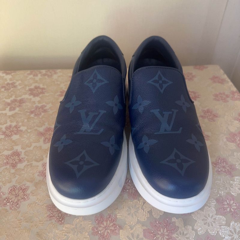 Louis Vuitton Louis Vuitton Beverly Hills Blue Casual Slip-On Shoes -2508 Size US 10.5 / EU 43-44 - 2 Thumbnail