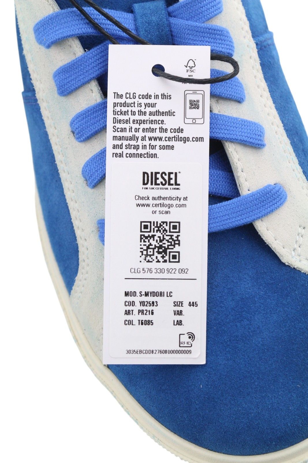 Diesel S-MYDORI LC EU44.5 Blue Suede Leather 41540 Size US 11.5 / EU 44-45 - 10 Thumbnail