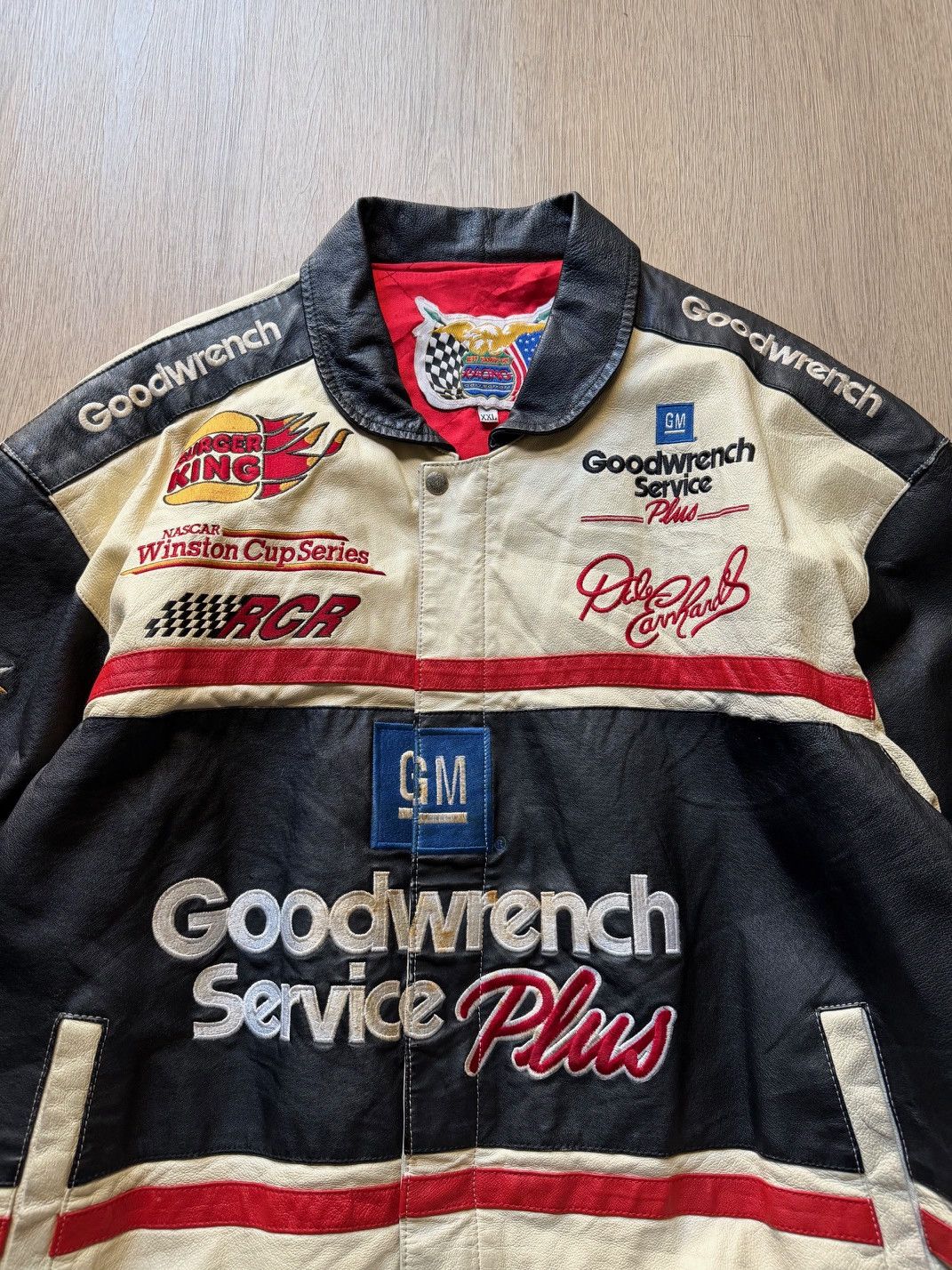 Jeff Hamilton Vintage 90s Jeff Hamilton Goodwrench Nascar Leather Jacket Size US XXL / EU 58 / 5 - 2 Thumbnail