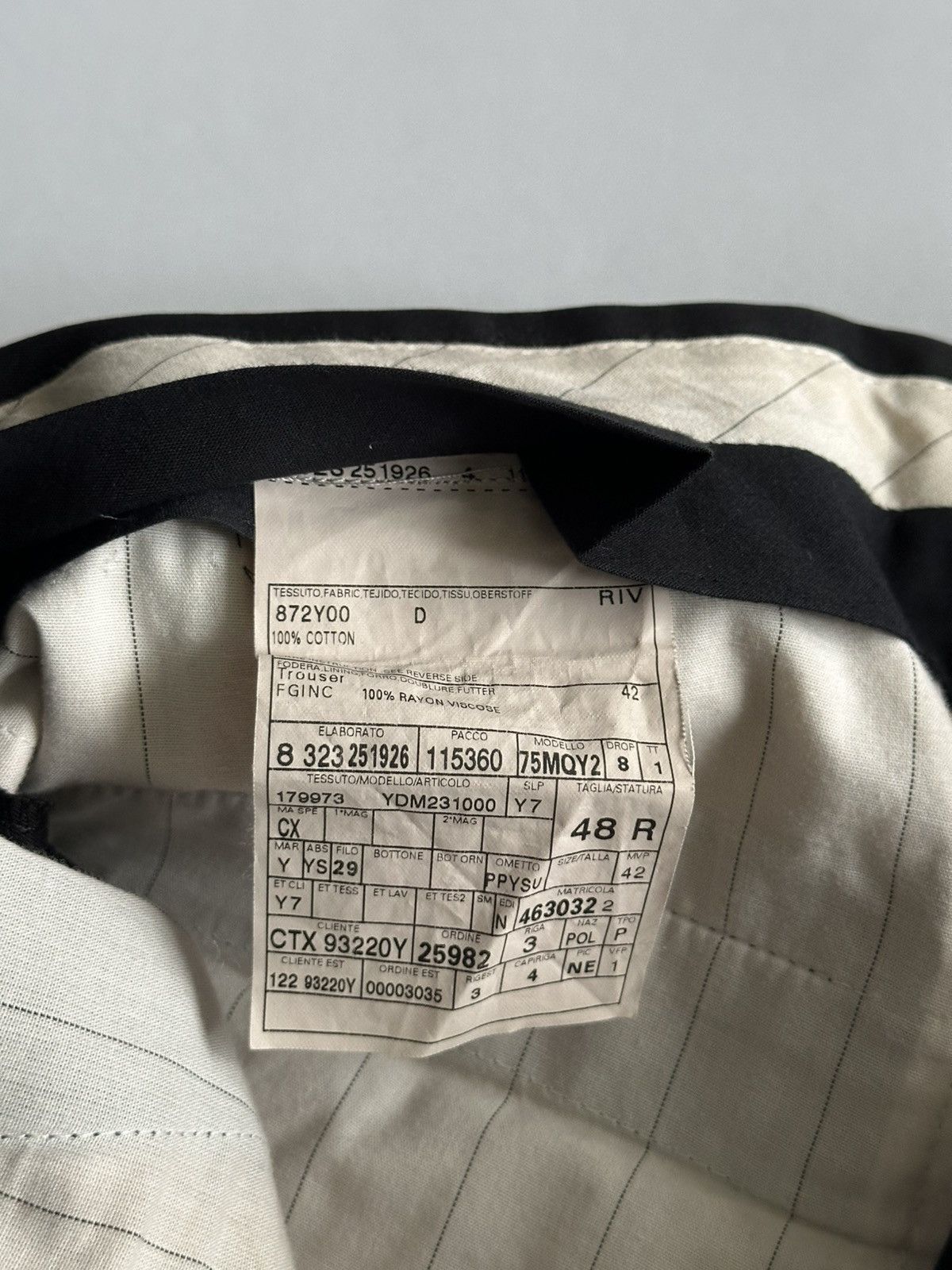YSL by Stefano Pilati Straight Cotton Pants