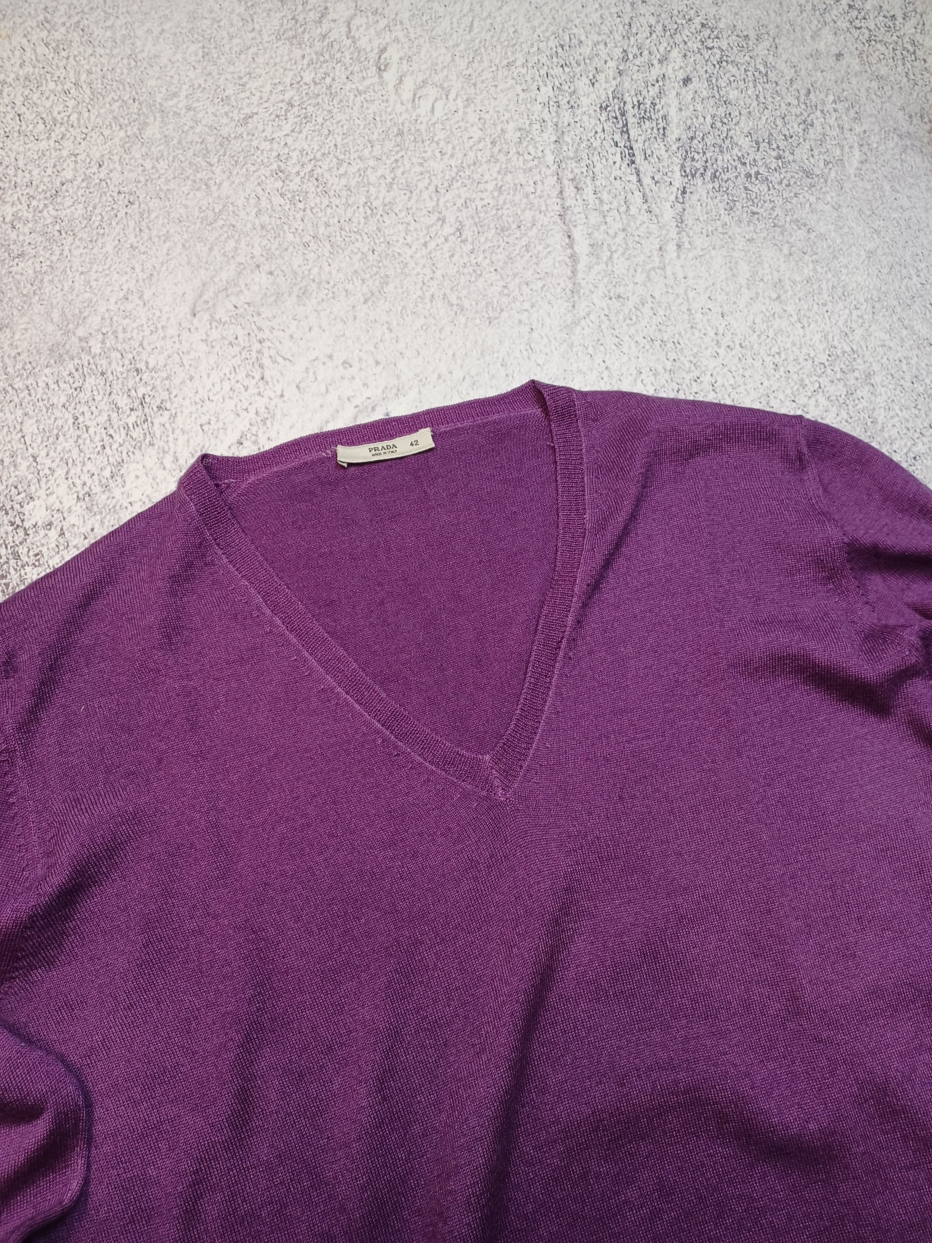 Prada Vintage Prada Wool Purple Jamper Size M / US 6-8 / IT 42-44 - 3 Thumbnail