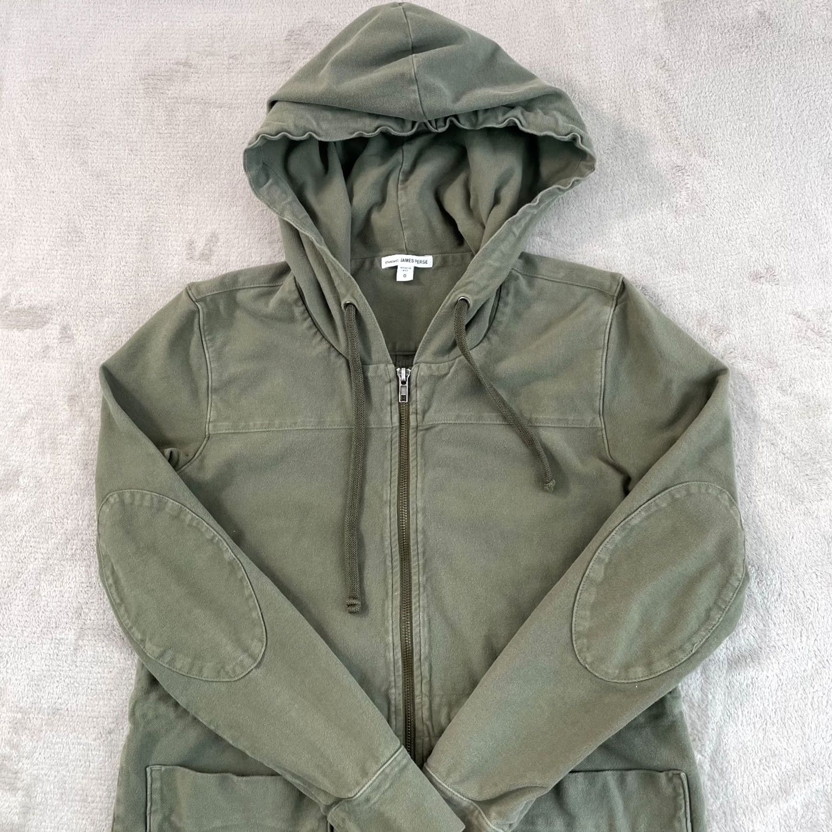 James Perse James Perse Anorak Utility Jacket Women XS Army Green Hooded Elbow Patches Size XS / US 0-2 / IT 36-38 - 4 Thumbnail