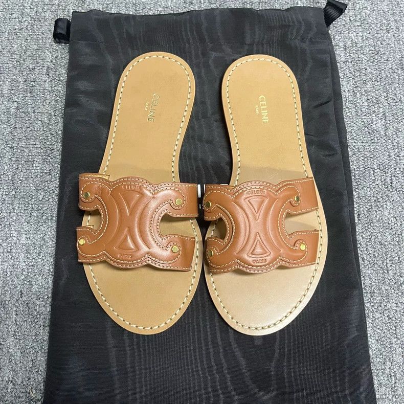 Celine Celine Brown SlipOn Flat Sandals Size US 6 / IT 36 - 2 Thumbnail