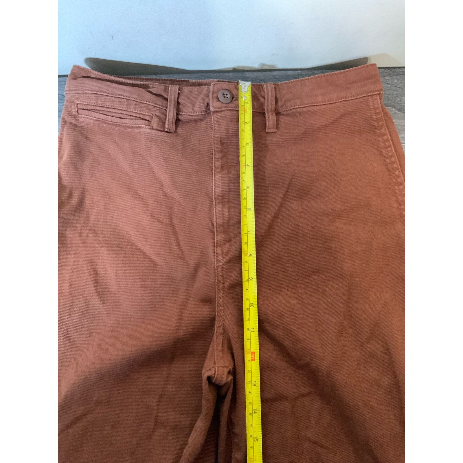 Quince Quince Denim Stretch Tapared and Wide Leg Brown Jeans 29" Size 29" - 5 Thumbnail