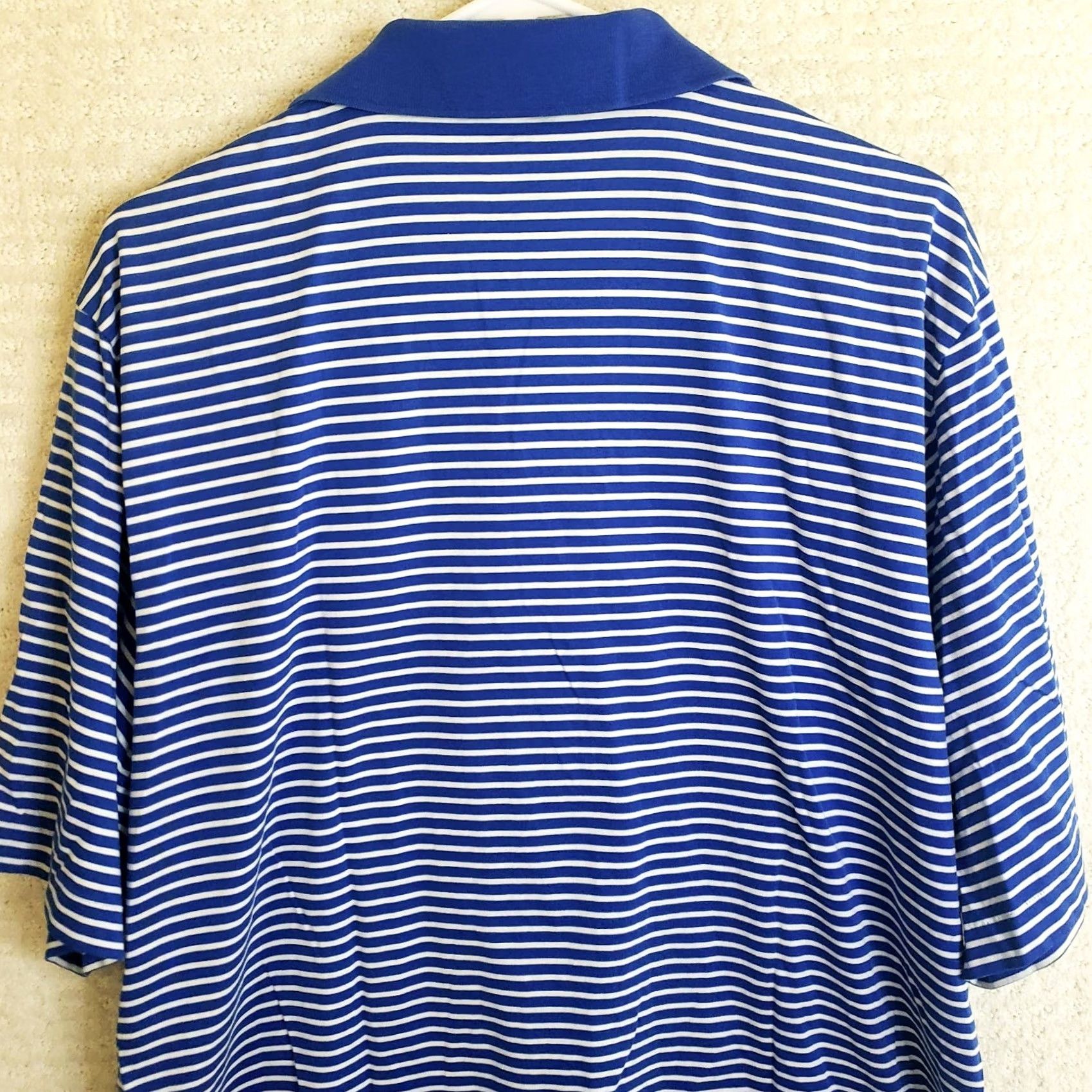 Ralph Lauren VINTAGE Polo Golf Ralph Lauren Pima Cotton Shirt Men's L Blue Stripe SS Flag Logo Size US L / EU 52-54 / 3 - 7 Thumbnail