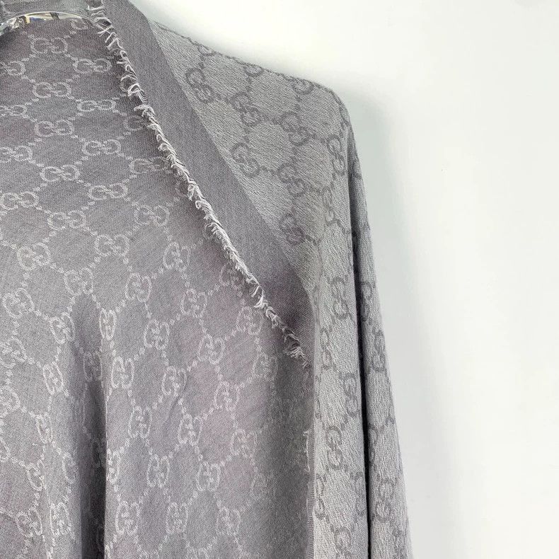 Gucci Gucci Silver Logo Jacquard Shawl 186*76cm-2506 Size XXS / US 00 / IT 34 - 3 Thumbnail